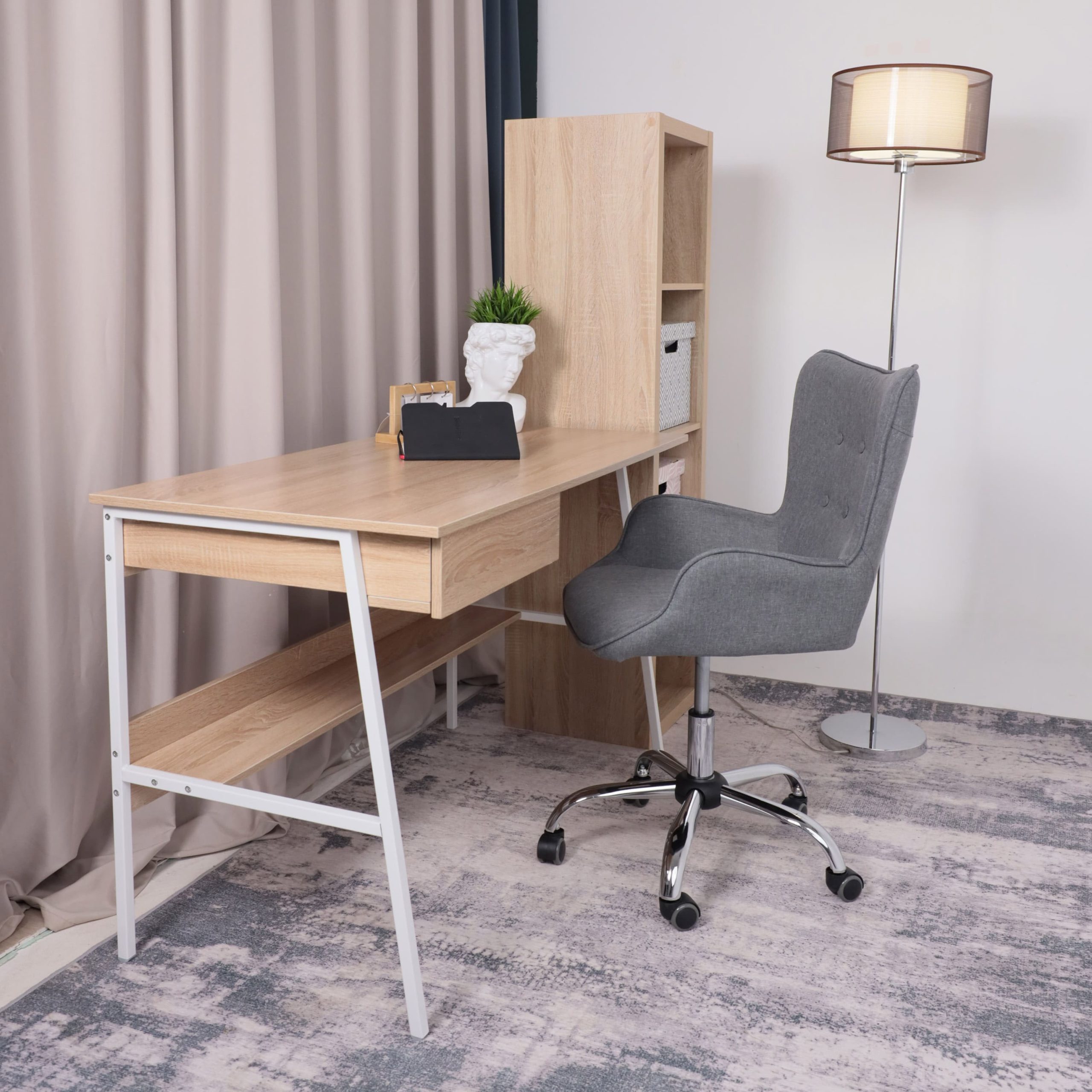 Кресло поворотное BELLA, ткань/серый