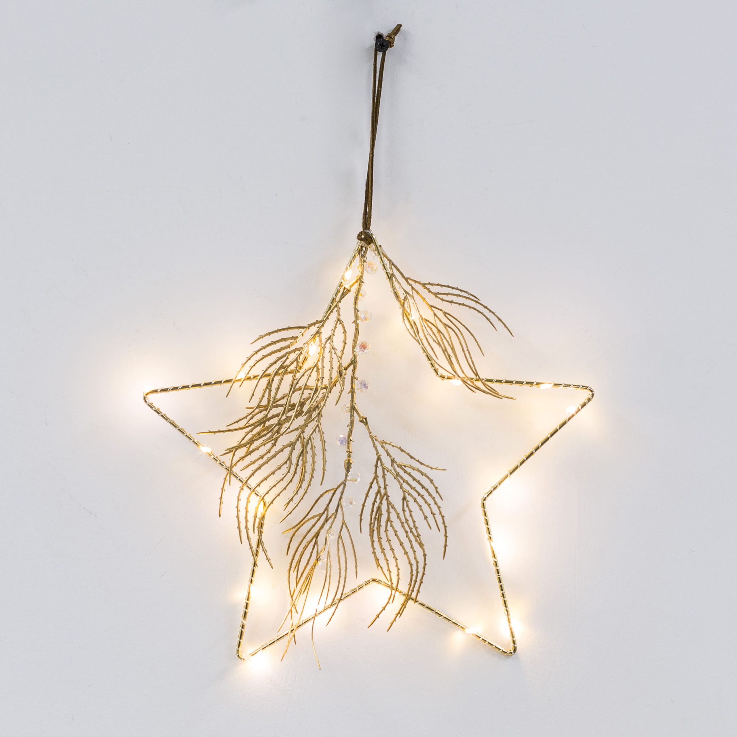 Светодиодный декор AKS тип 6 ( Звезда с веткой 25х24см 18LED, 2АА )