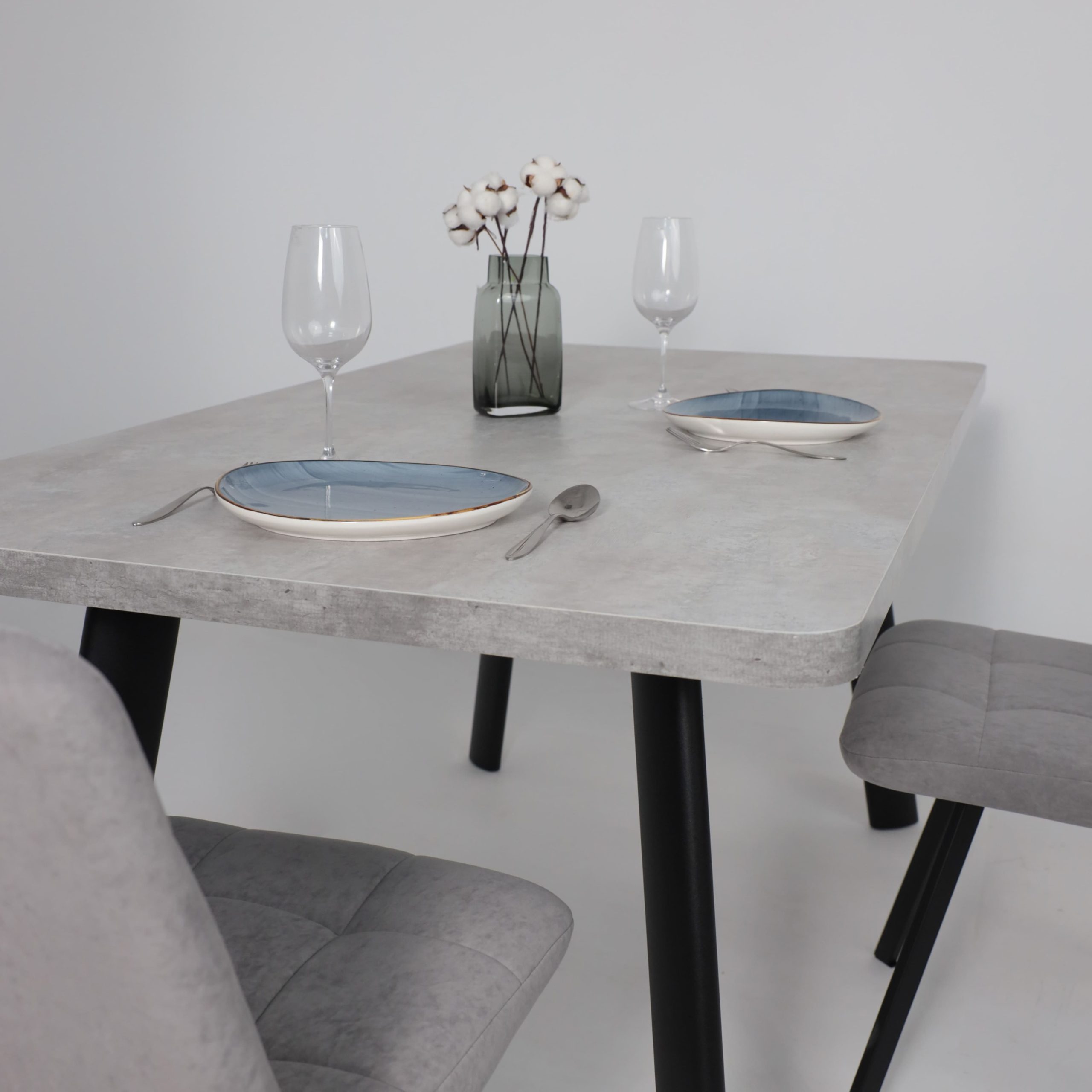 Стол LEON LUX RADIAL-180, раздвижной 180(240)х95, Серый сланец/Чёрный