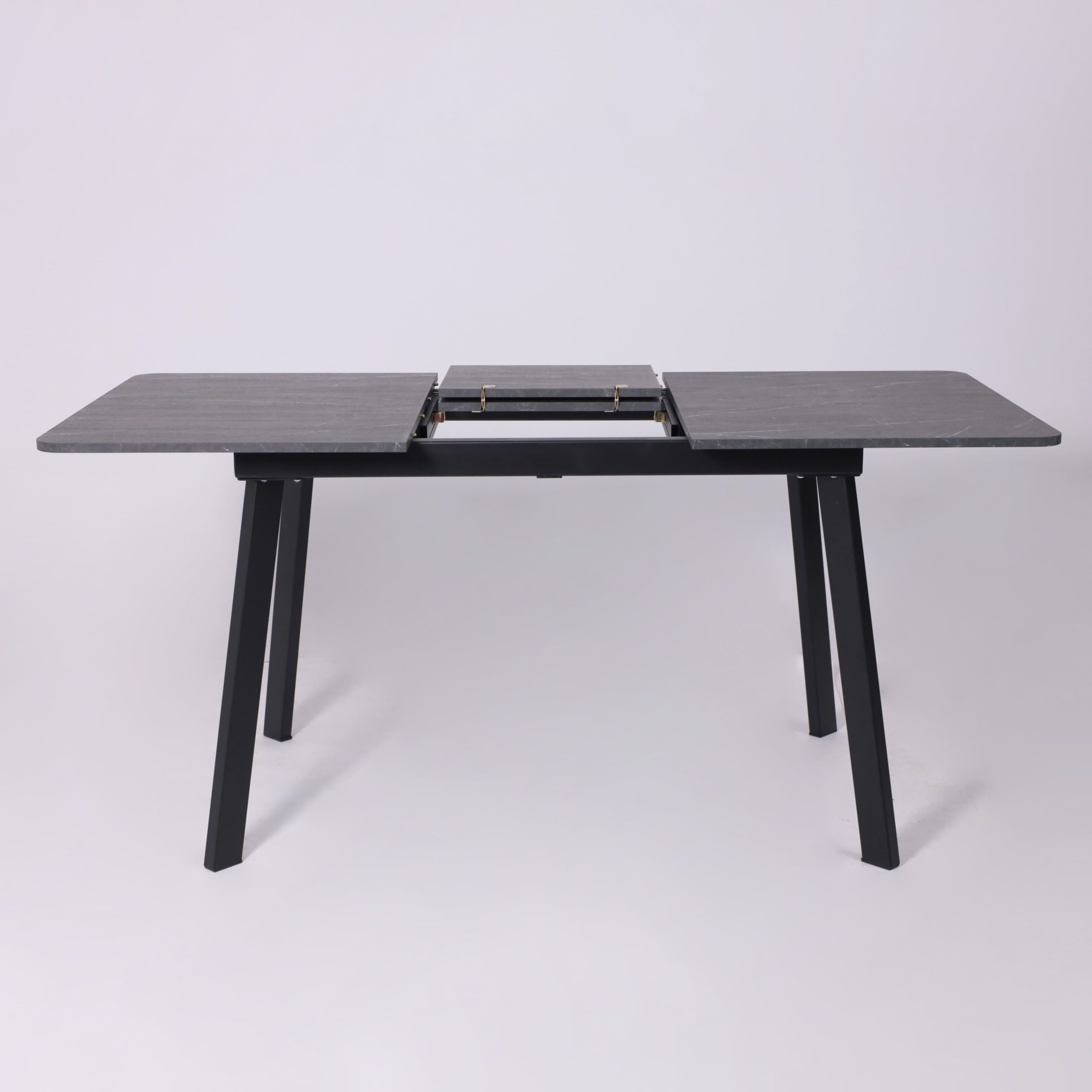 Стол AV 1209/1, ЛМДФ, раздвижной 1200(1600)*800 Мрамор Пьетра Графитовый/черный
