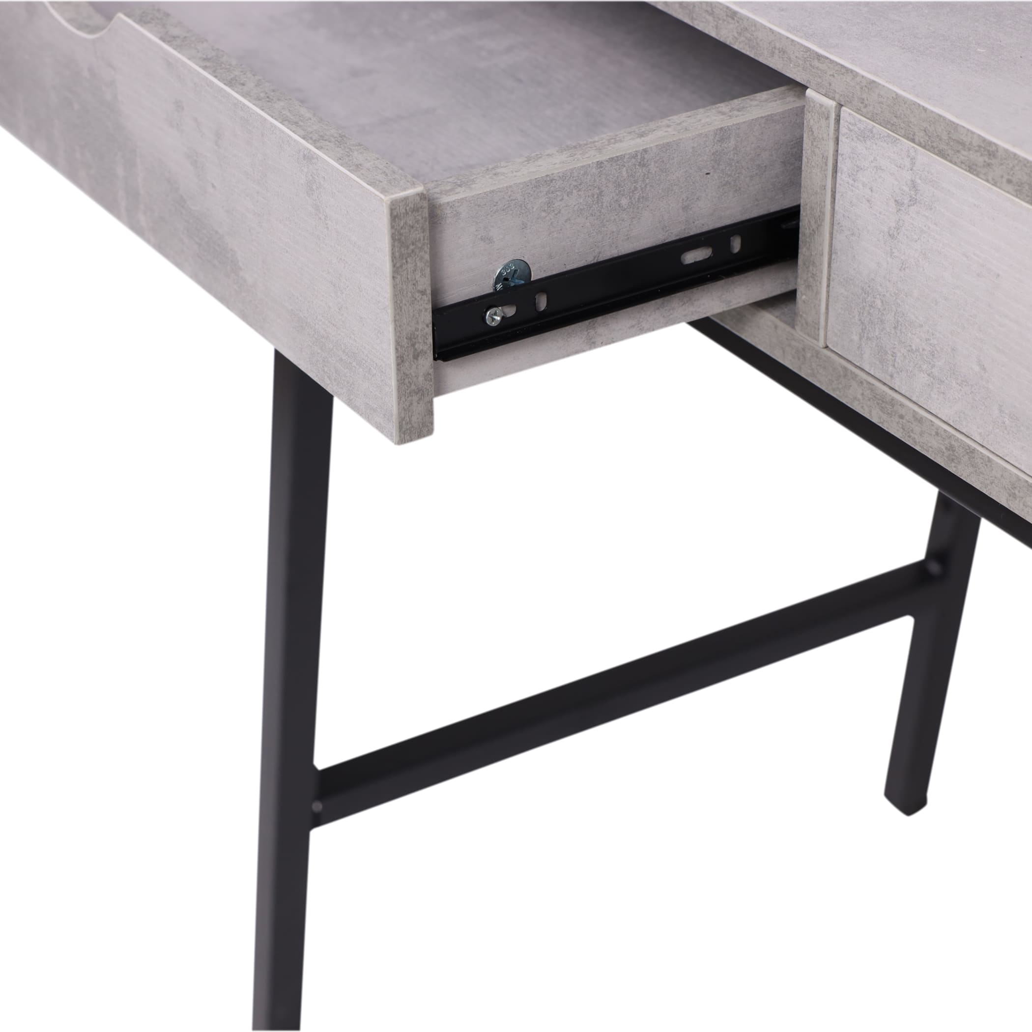 Стол письменный AGAT, бетон/черный металл, 1000*500*780