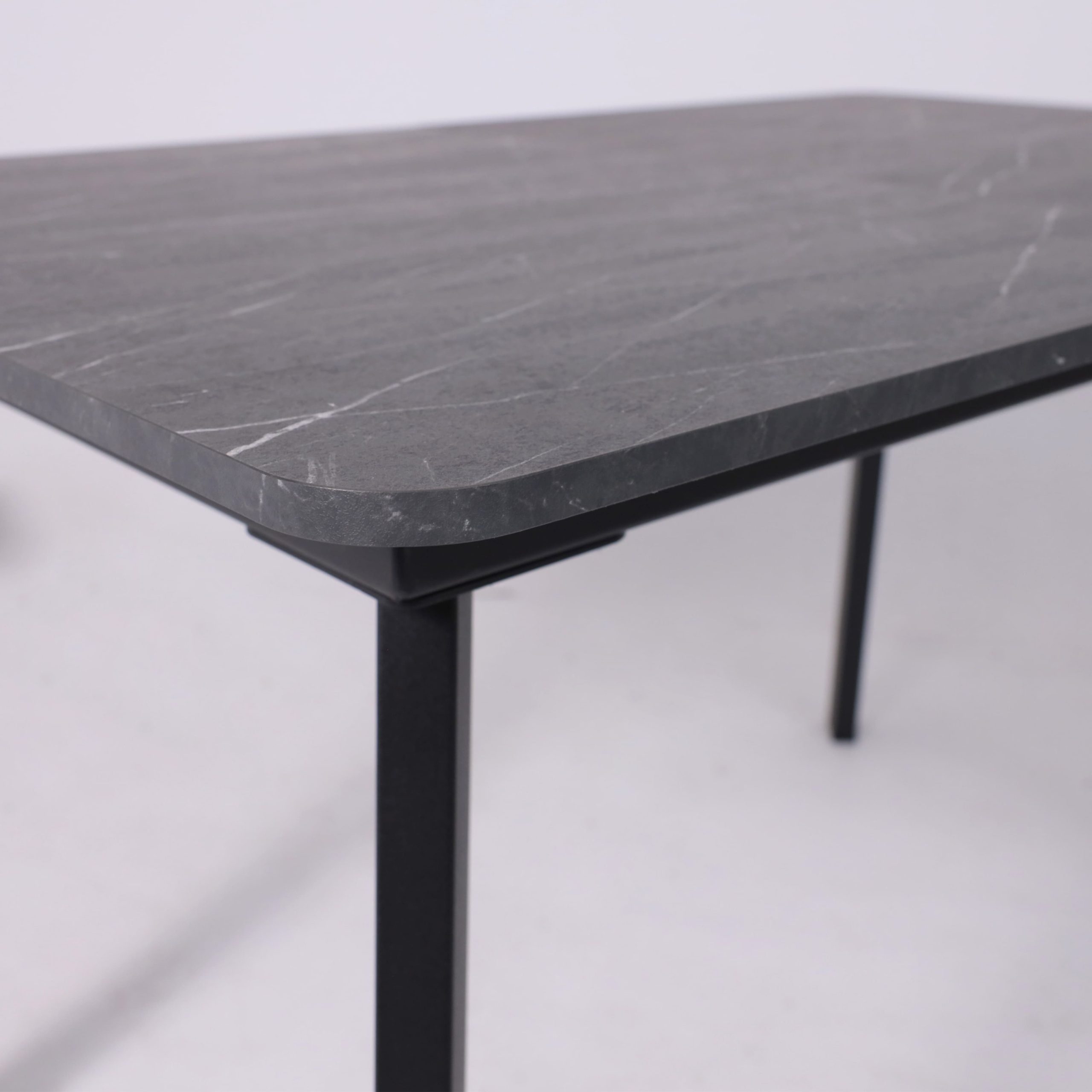 Стол AV 1209/1, ЛМДФ, раздвижной 1200(1600)*800 Мрамор Пьетра Графитовый/черный
