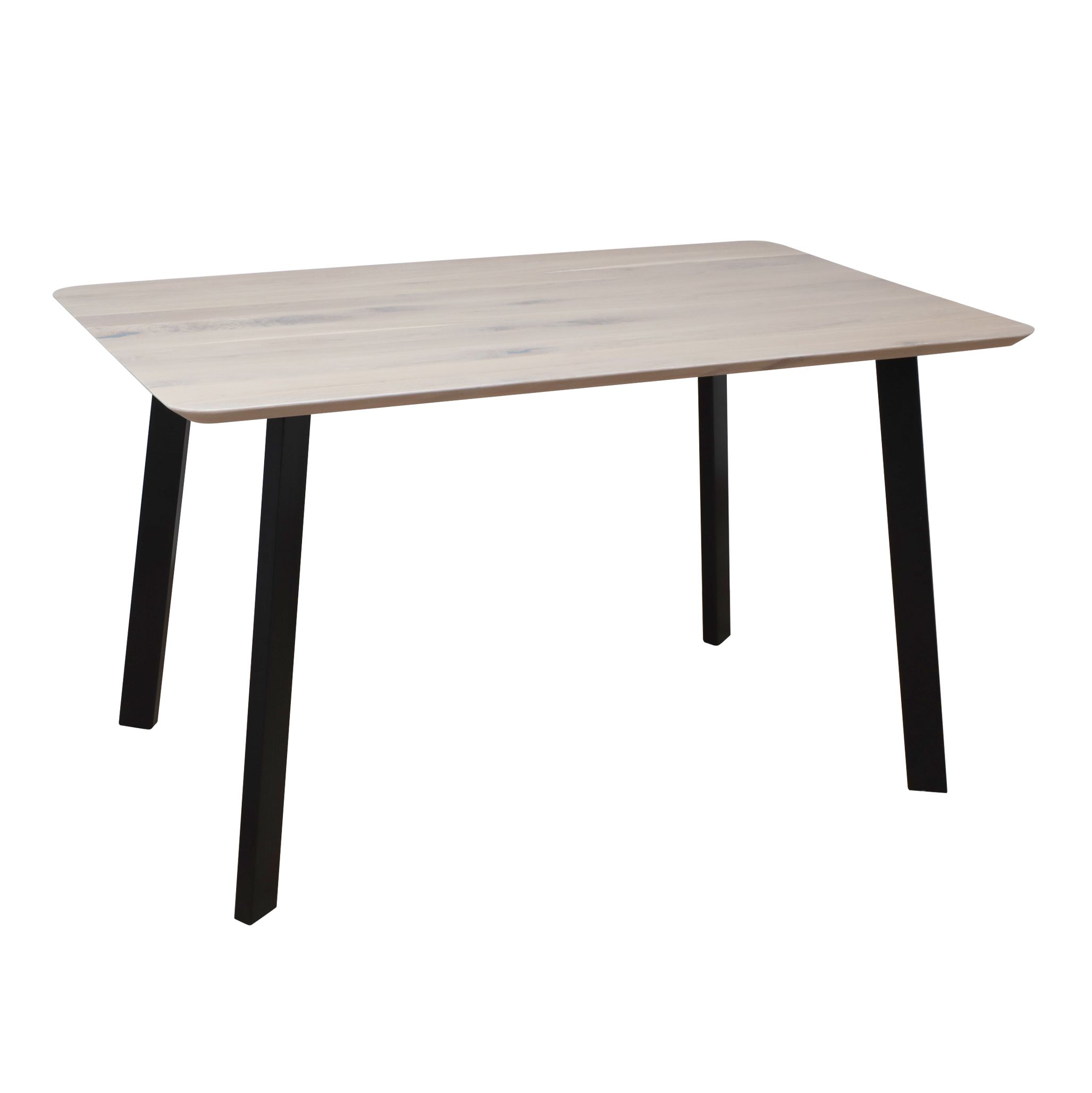 Стол МАЙОН, 130*80*74, дуб беленый/черный (ПР-2 DSW (Т27) (02) КС-60)