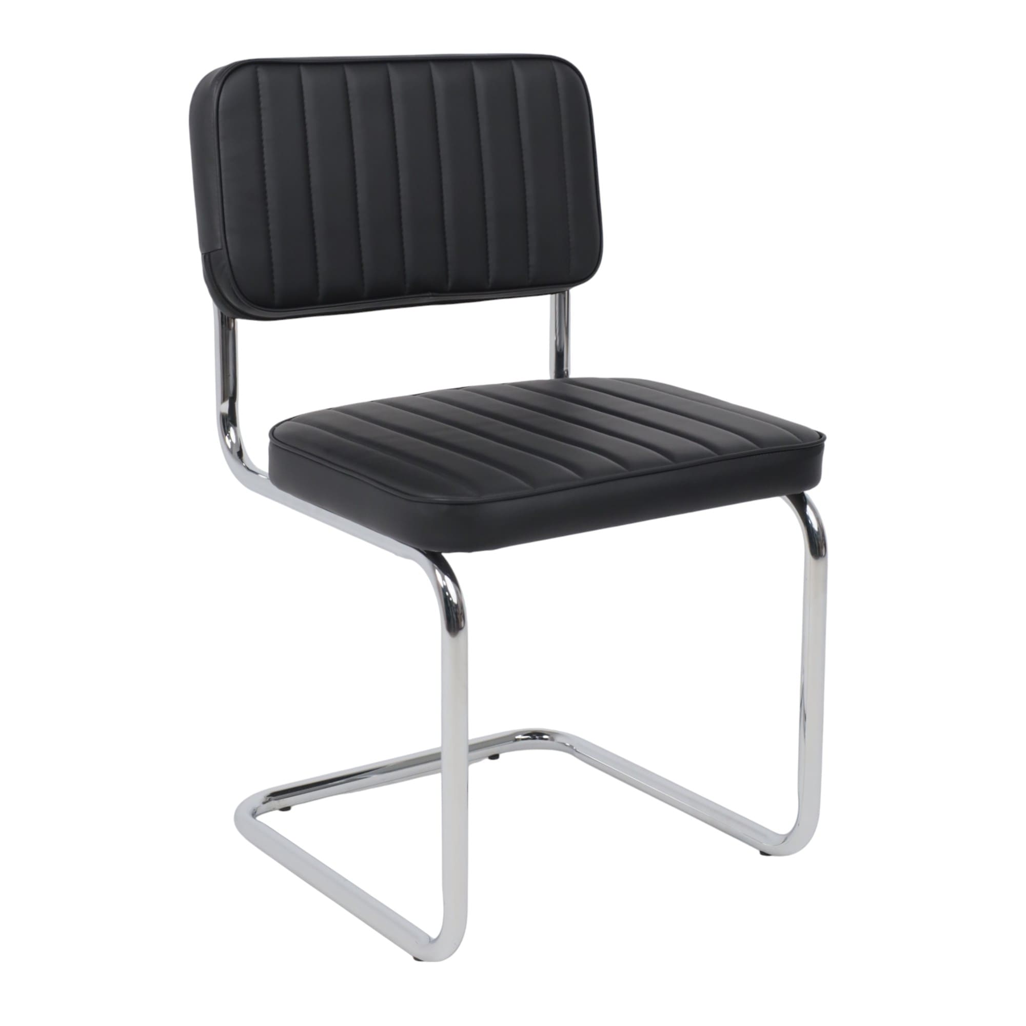 Кресло СЛАВИЯ Люкс, Pegaso черная экокожа/хром