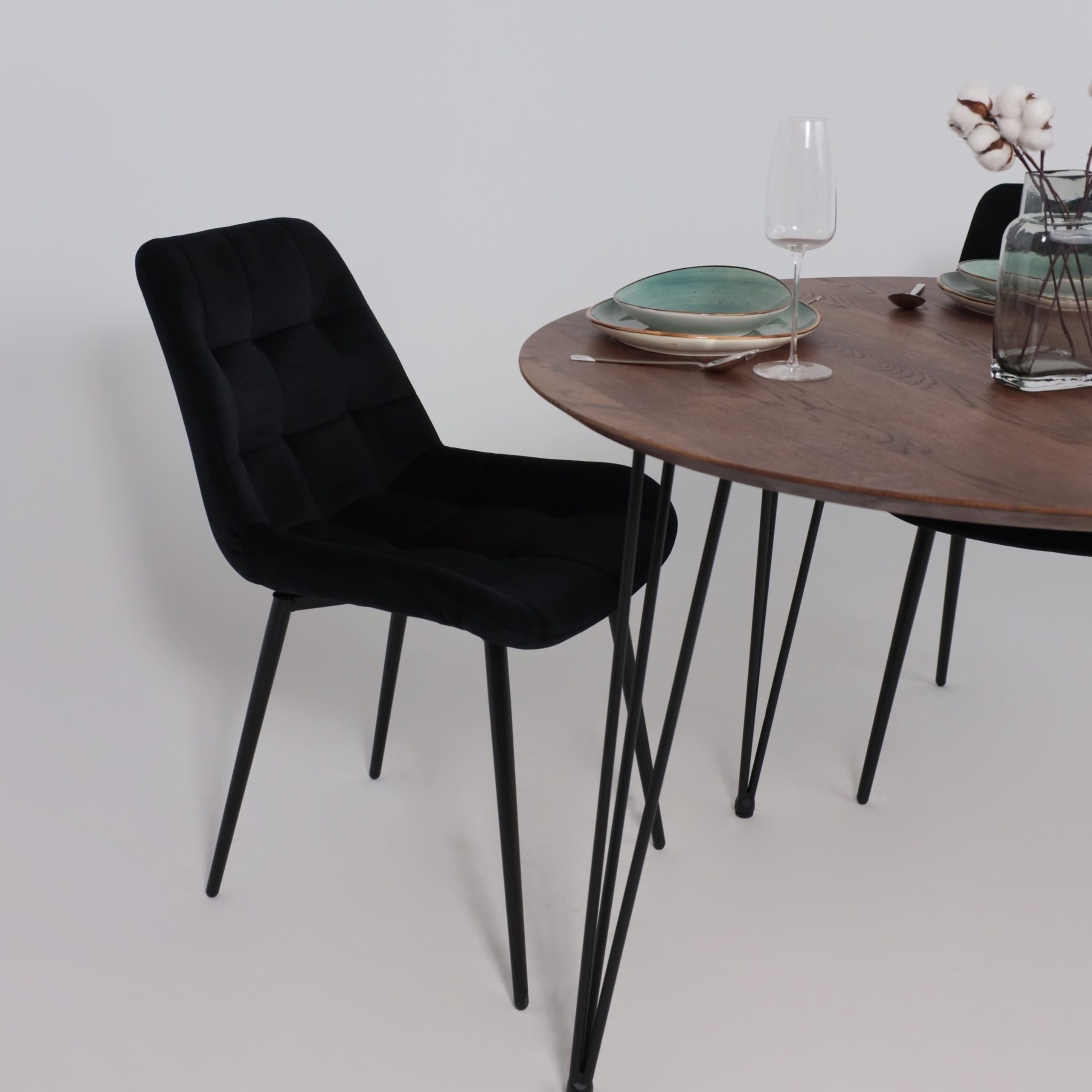 Стол ДЕМАВЕНД, d100*74, дуб мореный/черный (ПР-4 DSW (Т27) (02) Кс-12)