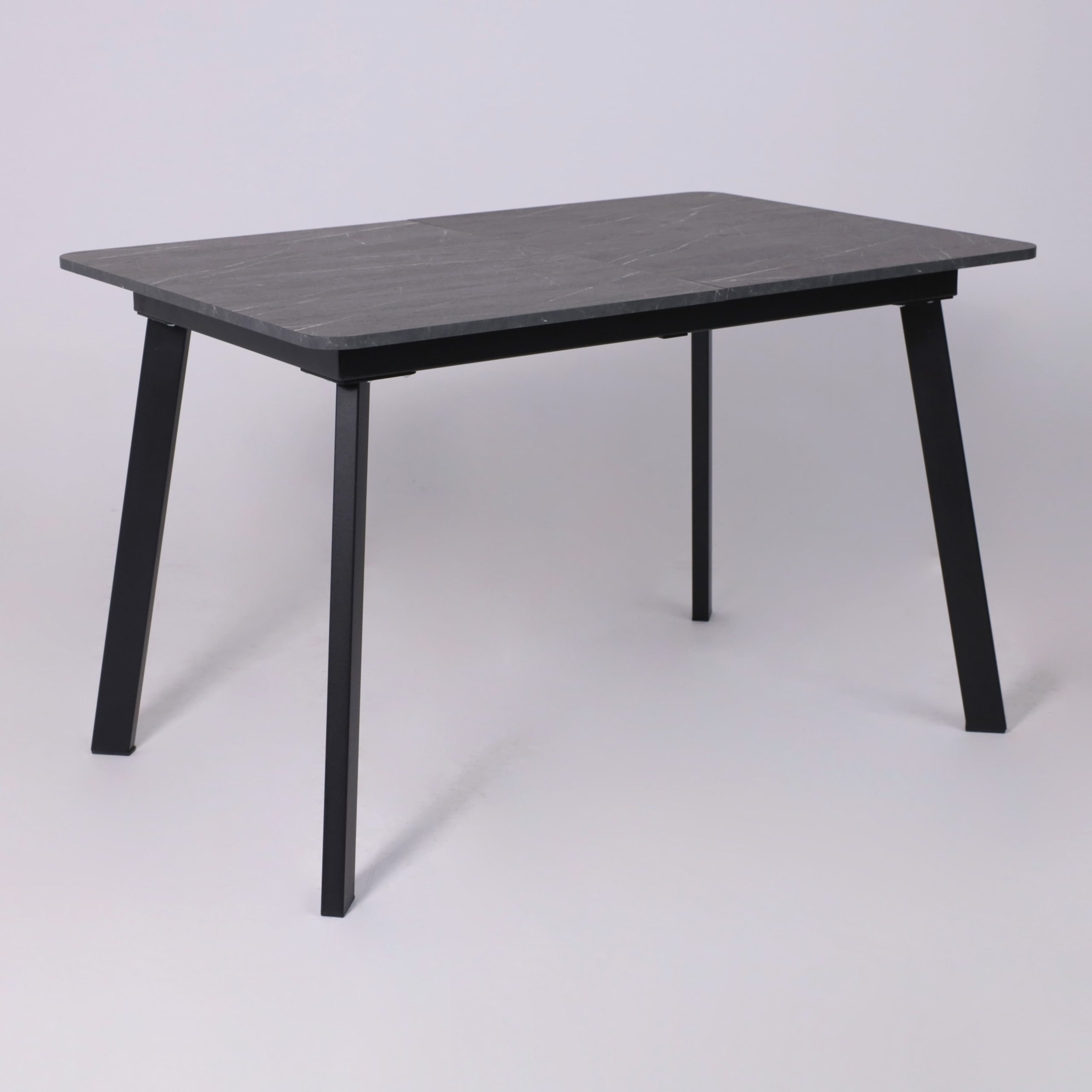 Стол AV 1209/1, ЛМДФ, раздвижной 1200(1600)*800 Мрамор Пьетра Графитовый/черный