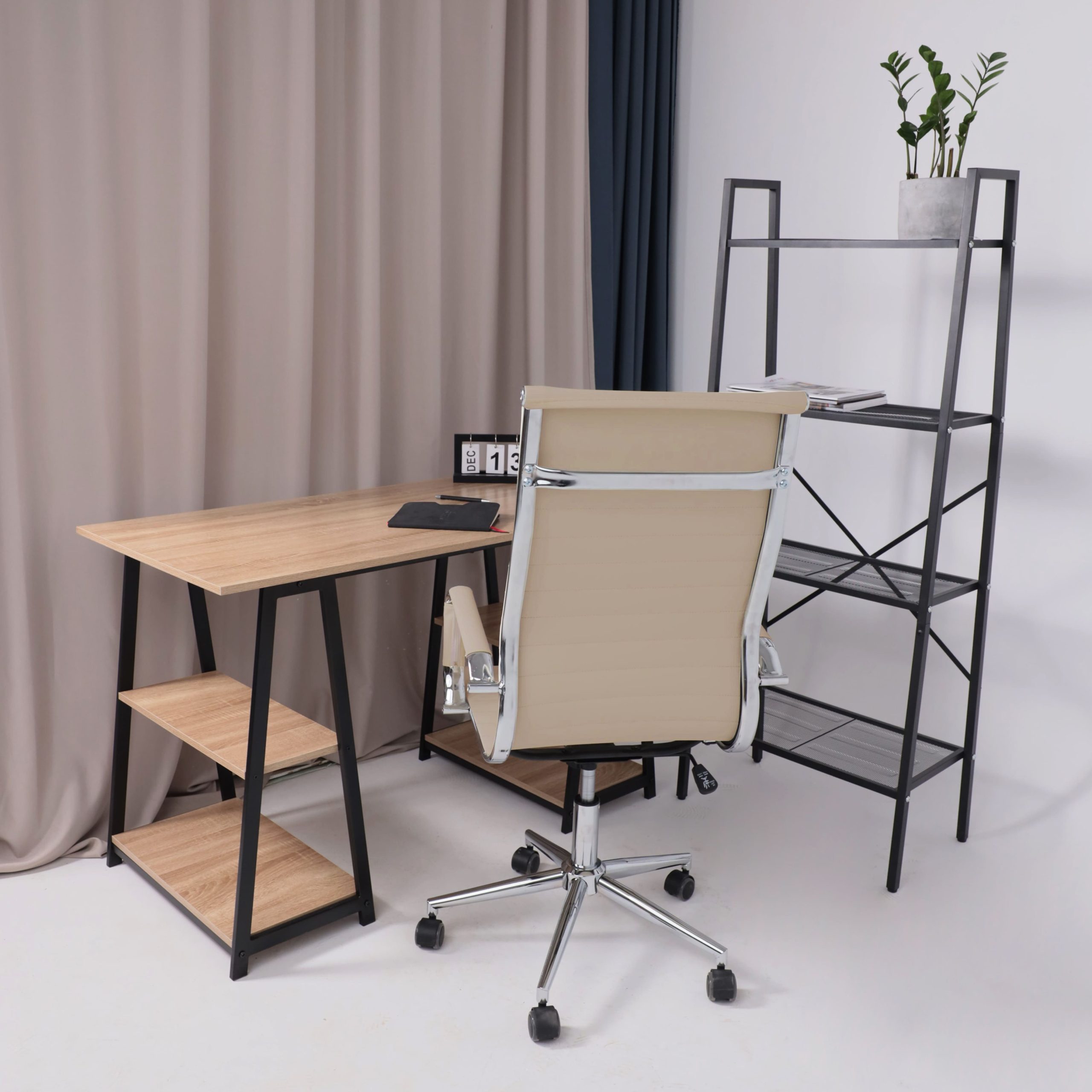 Кресло поворотное EVELIN, экокожа, бежевый