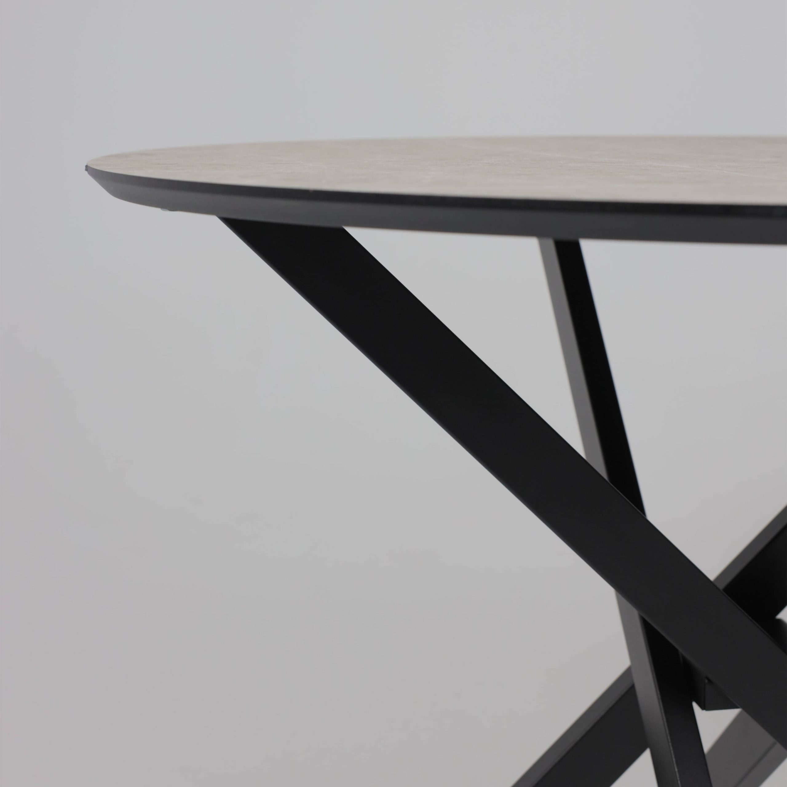 Стол МЕХИКО, пластик премиум 3Д, D950, Мрамор светлый (белый)/ Черный матовый