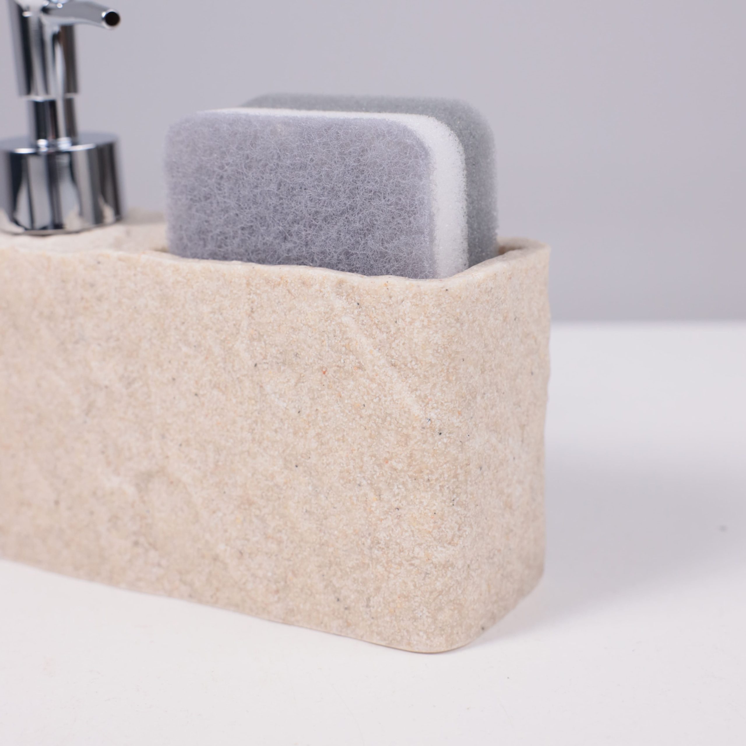 Дозатор декоративный с подставкой для губки NEXUS, бежевый