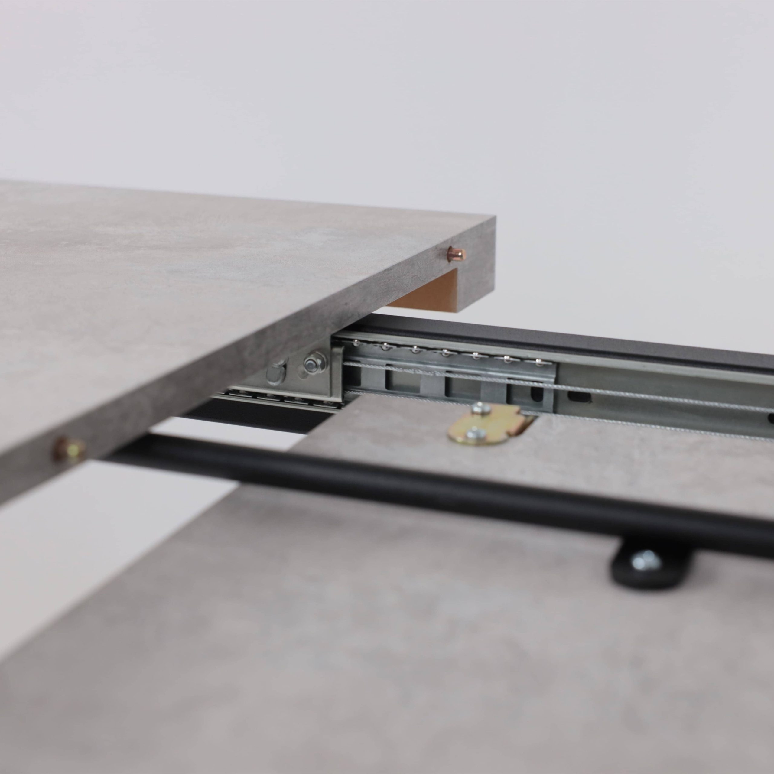 Стол LEON LUX RADIAL-180, раздвижной 180(240)х95, Серый сланец/Чёрный