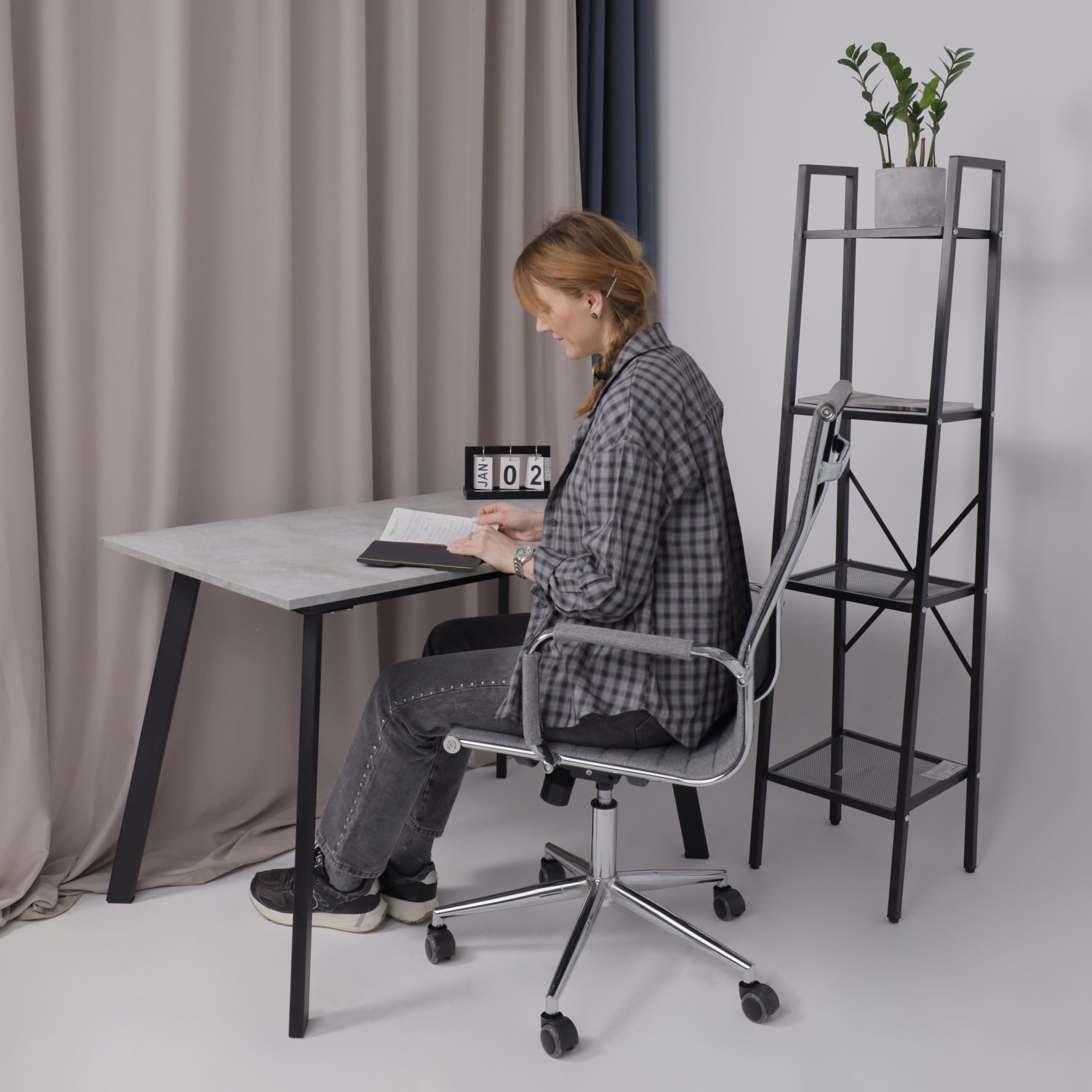 Кресло рабочее ELEGANCE, ткань, серый