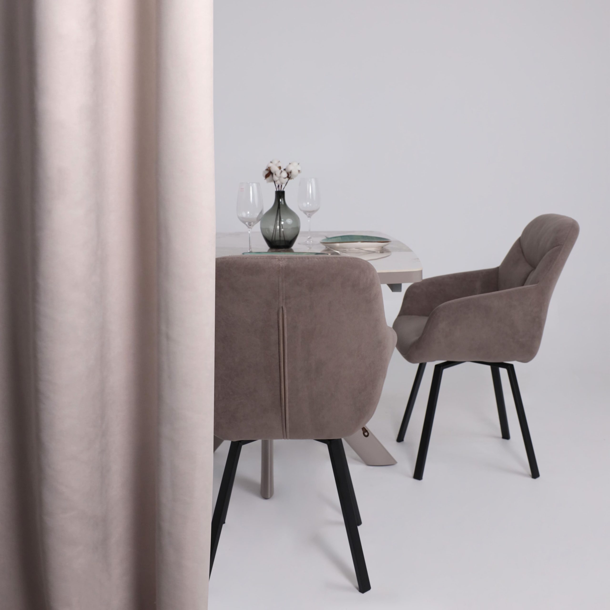 Стол LEONEL-130, раздвижной 130(165)х85, PANDORA GLOSS ST CER/Капучино