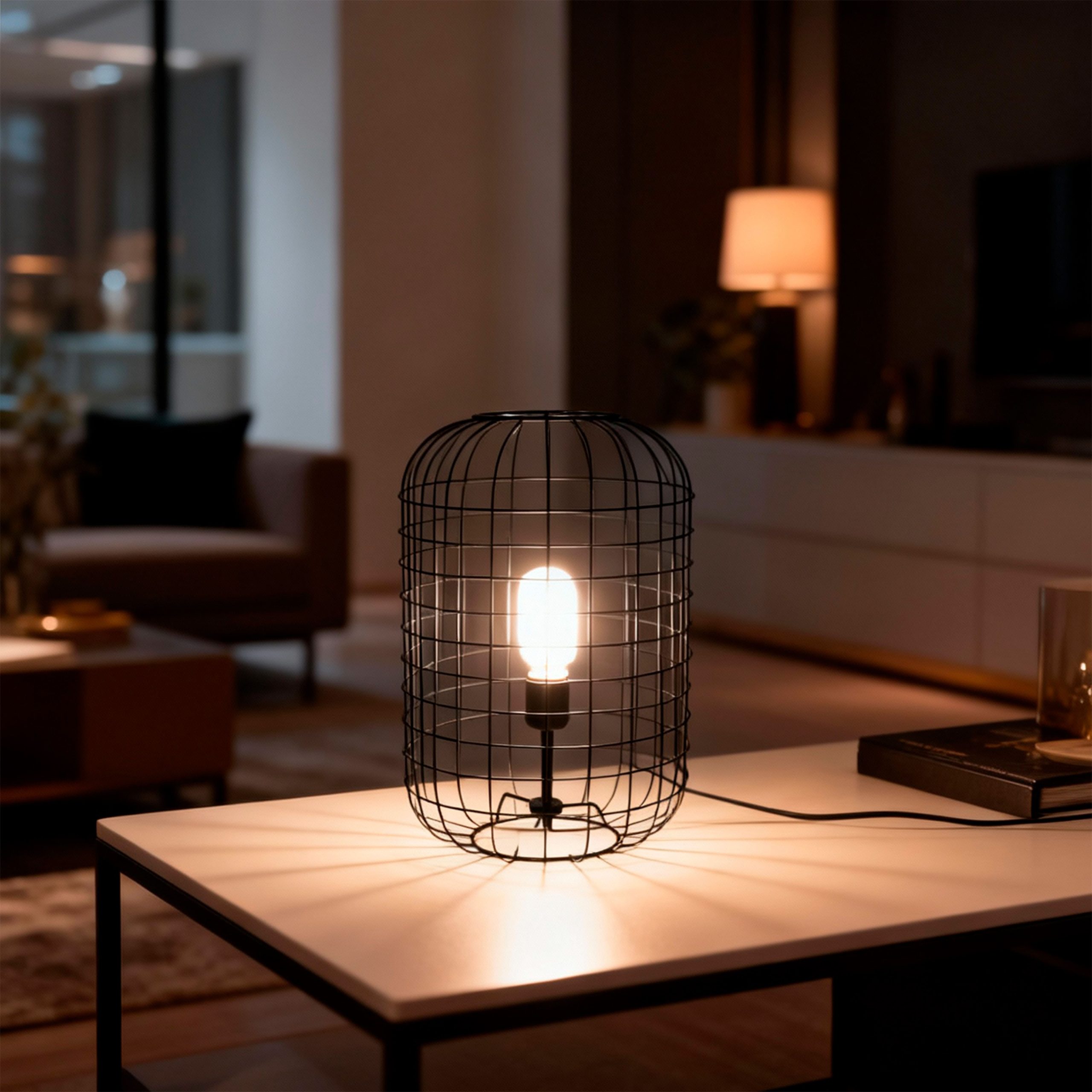Светильник CAGE, настольный, E27, чёрный