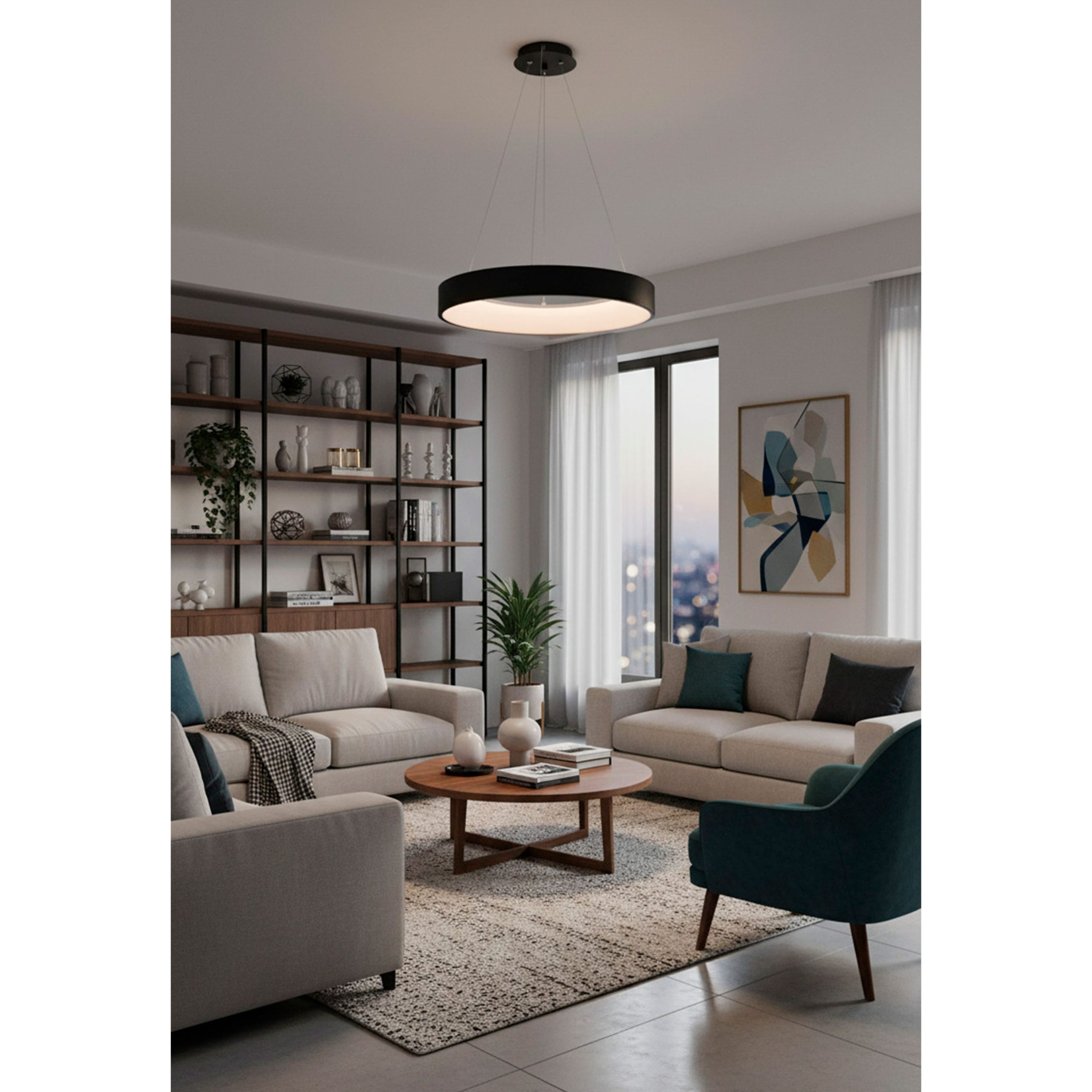 Светильник RING, потолочный, LED, чёрный