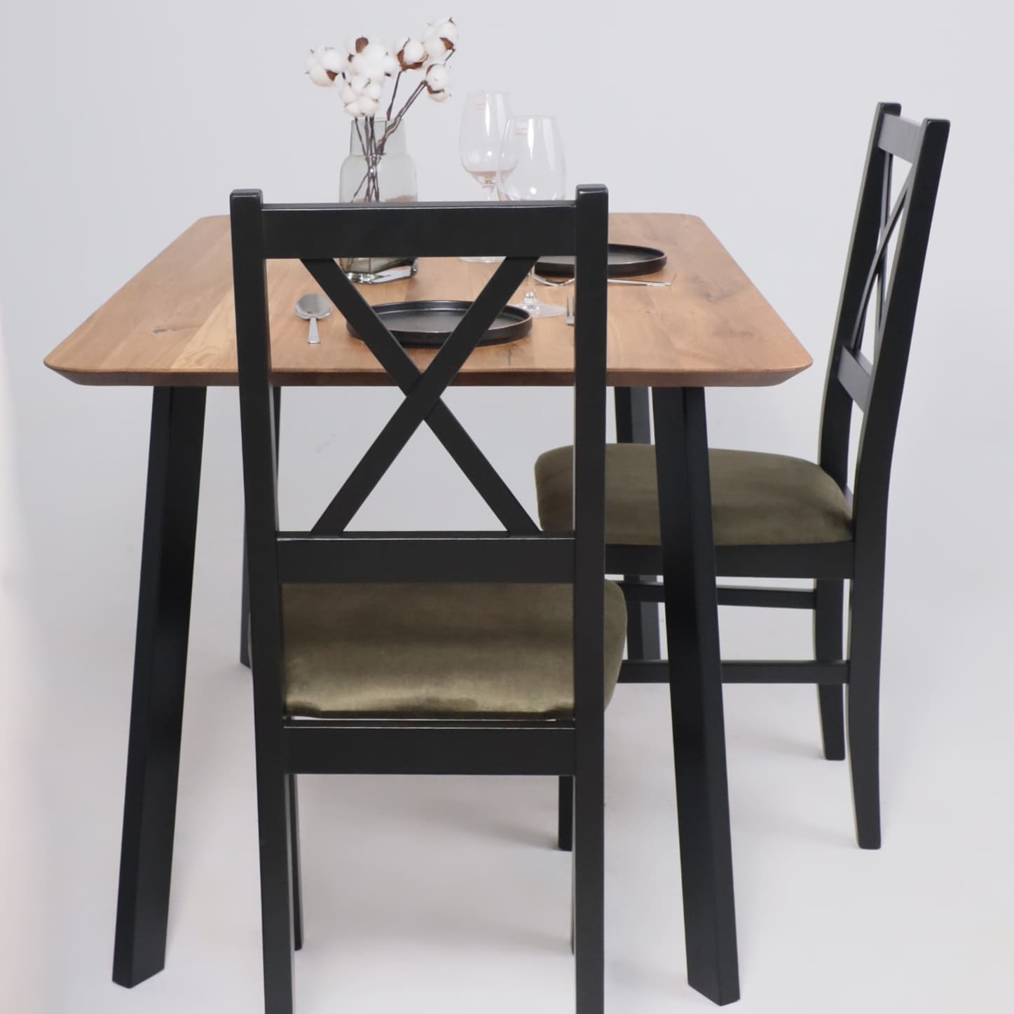 Стол МАЙОН, 120*80*74, дуб натуральный/черный (ПР-2 DSW (Т27) (02) КС-60)