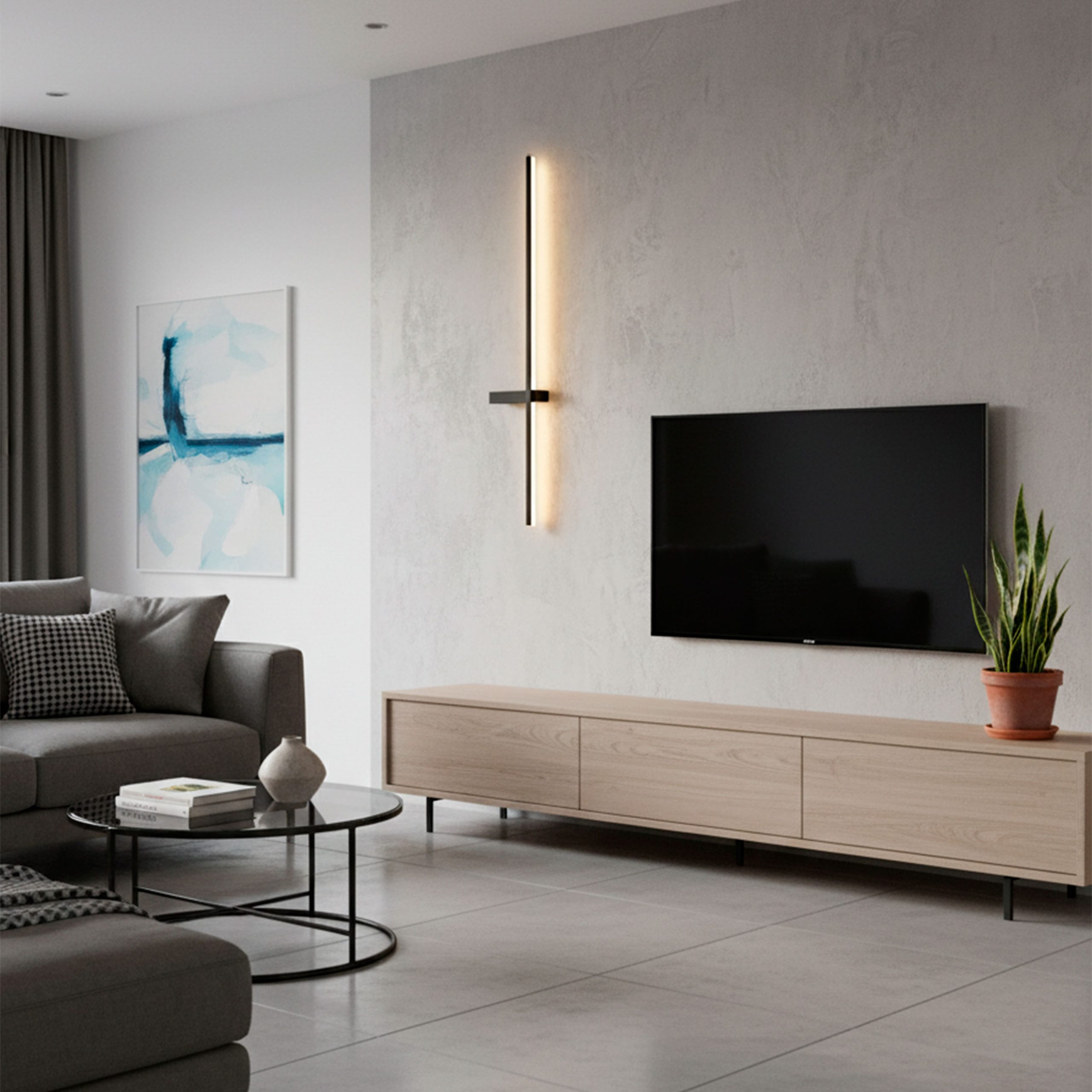 Светильник STRING SLIM, настенный, LED, 80 см, чёрный