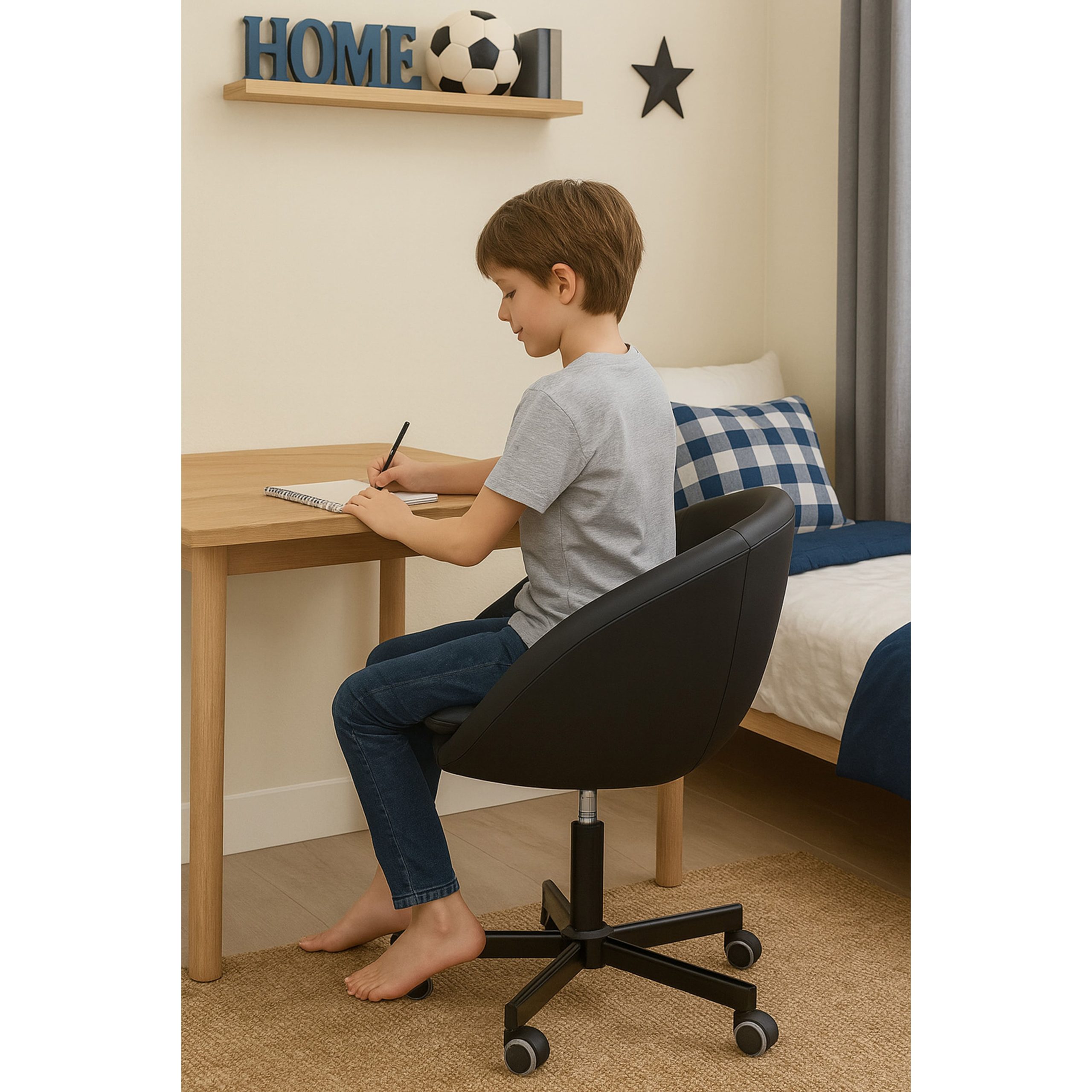 Кресло поворотное ELENA, ECO, черный