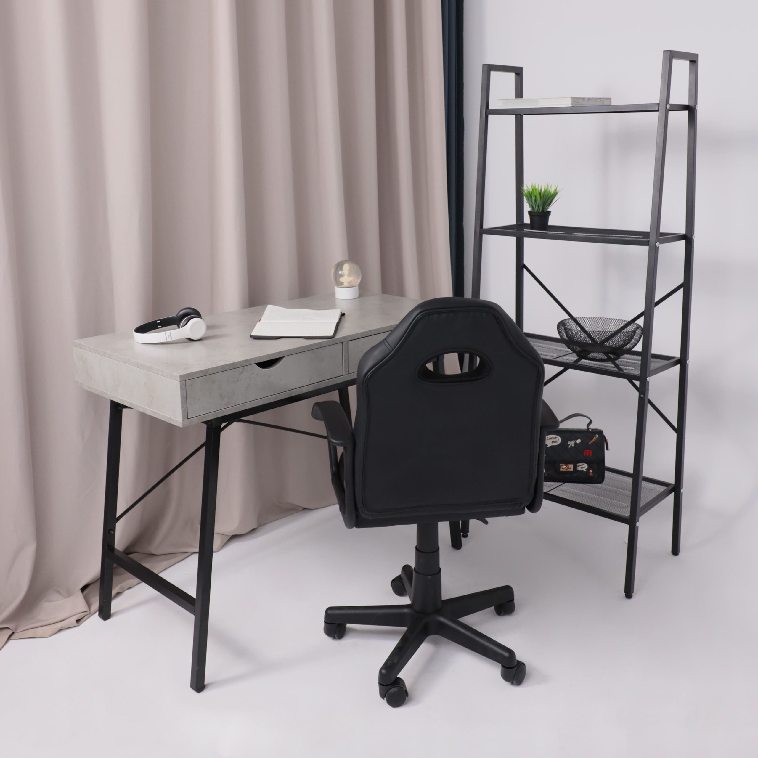 Кресло поворотное WEB, ECO, черный+серый