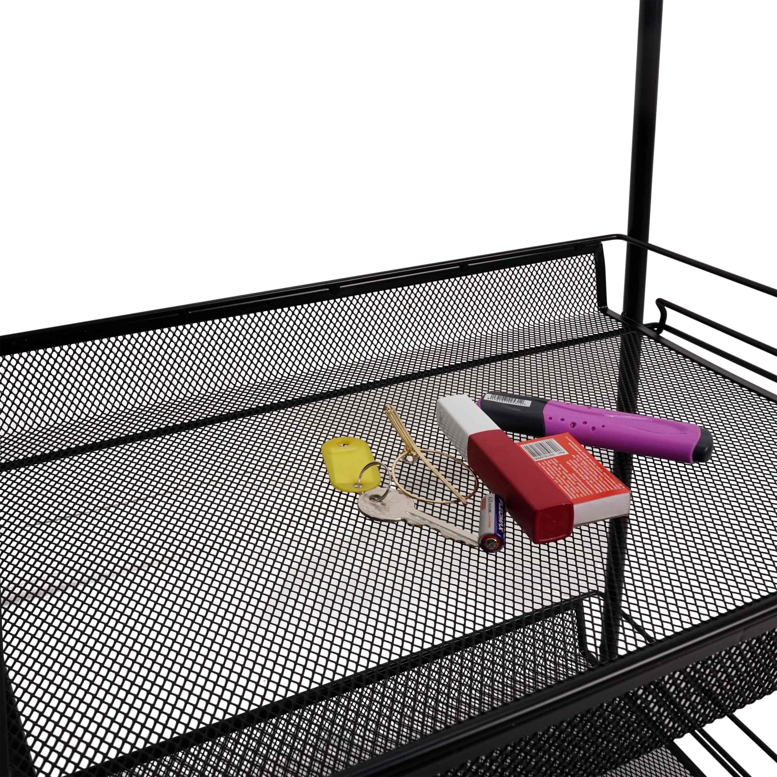 Этажерка Ладья 2К, на колёсиках, (чёрный)