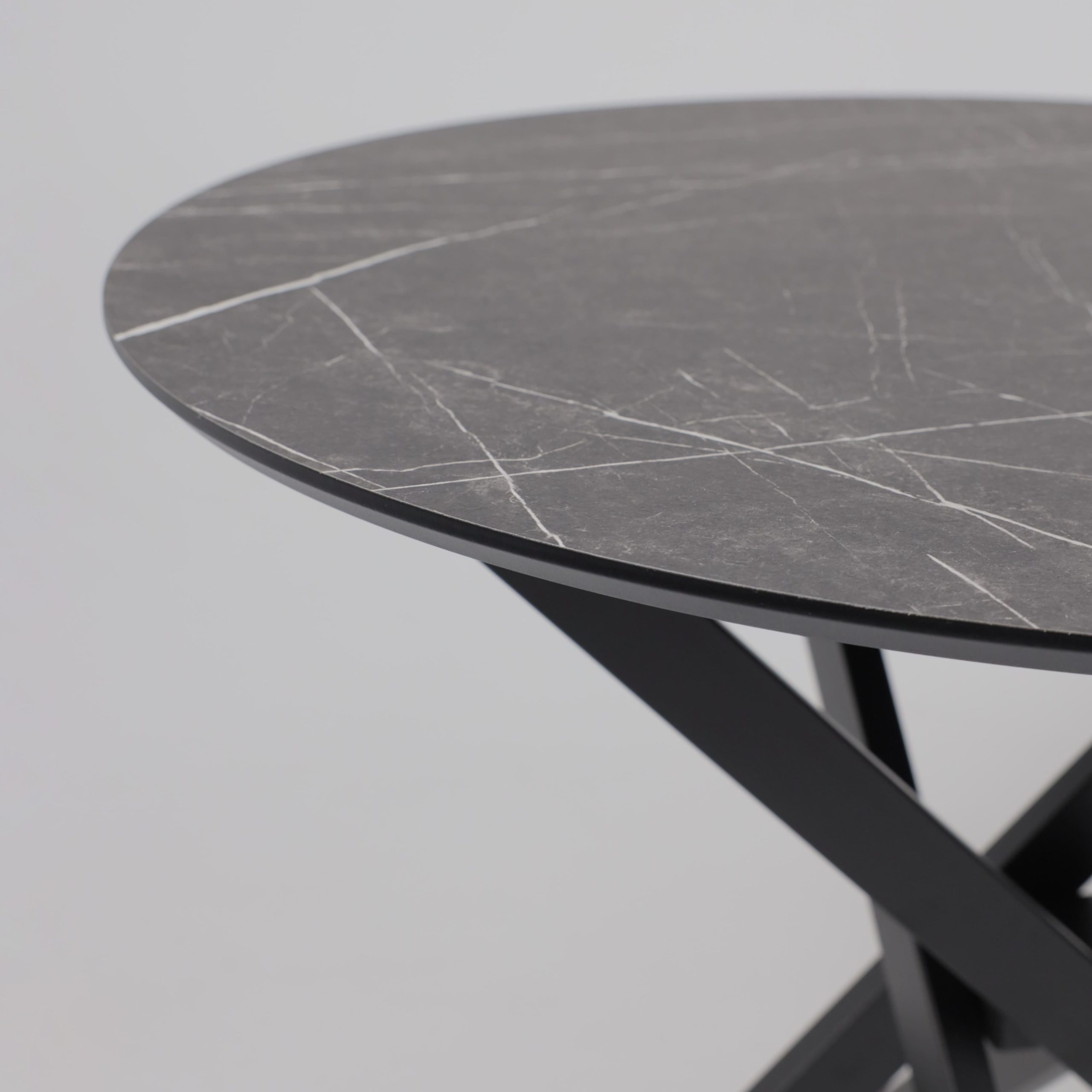 Стол МЕХИКО, пластик премиум 3Д, D950, Камень черный/ Черный матовый