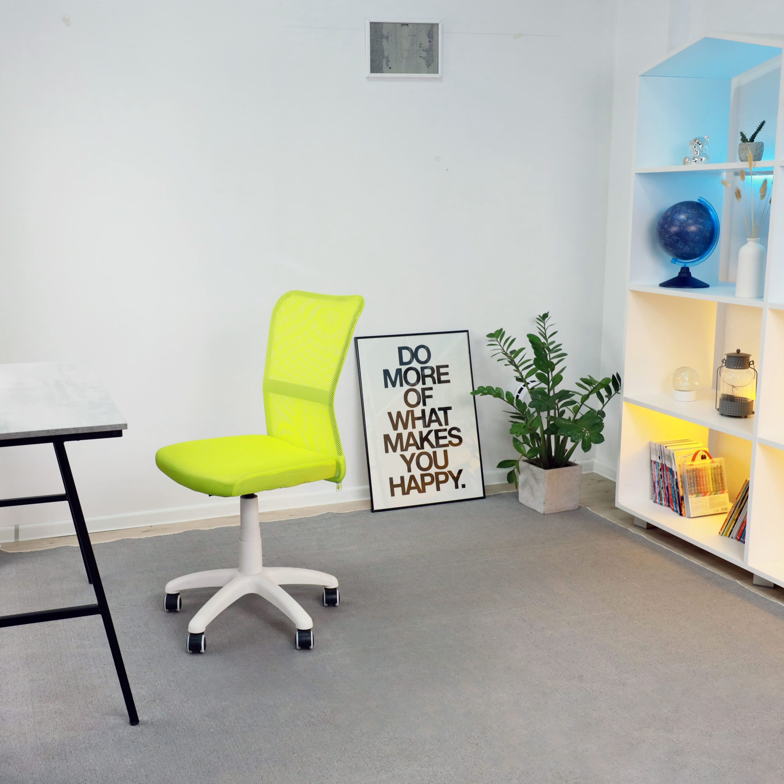 Кресло поворотное EVA, ткань-сетка, (салатовый)