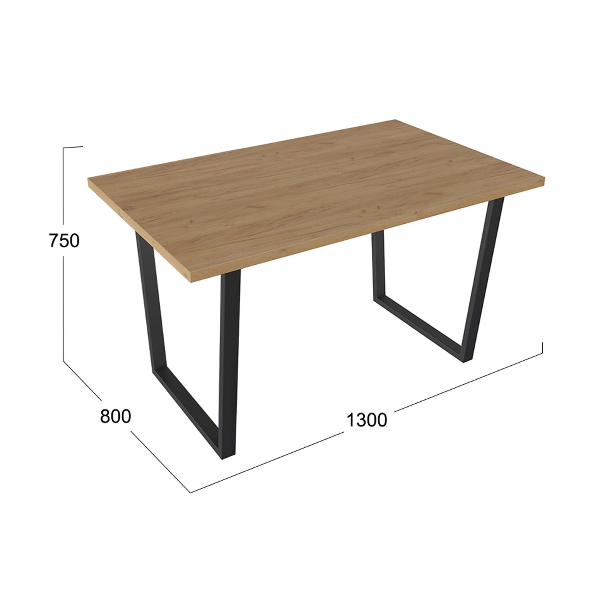 Стол обеденный ДАЛЛАС Тип 1, 1300*800, дуб крафт золотой/черный