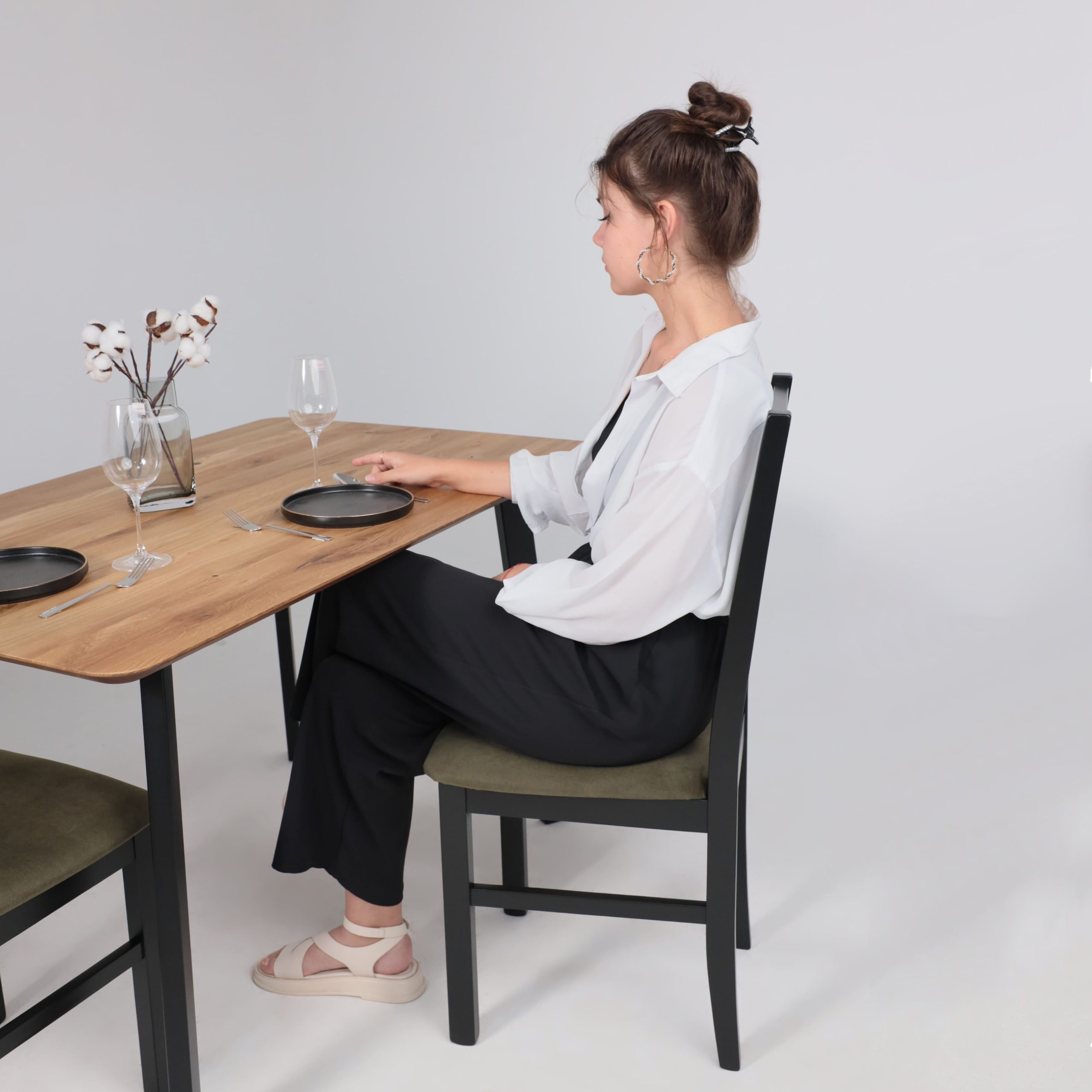 Стол МАЙОН, 120*80*74, дуб натуральный/черный (ПР-2 DSW (Т27) (02) КС-60)