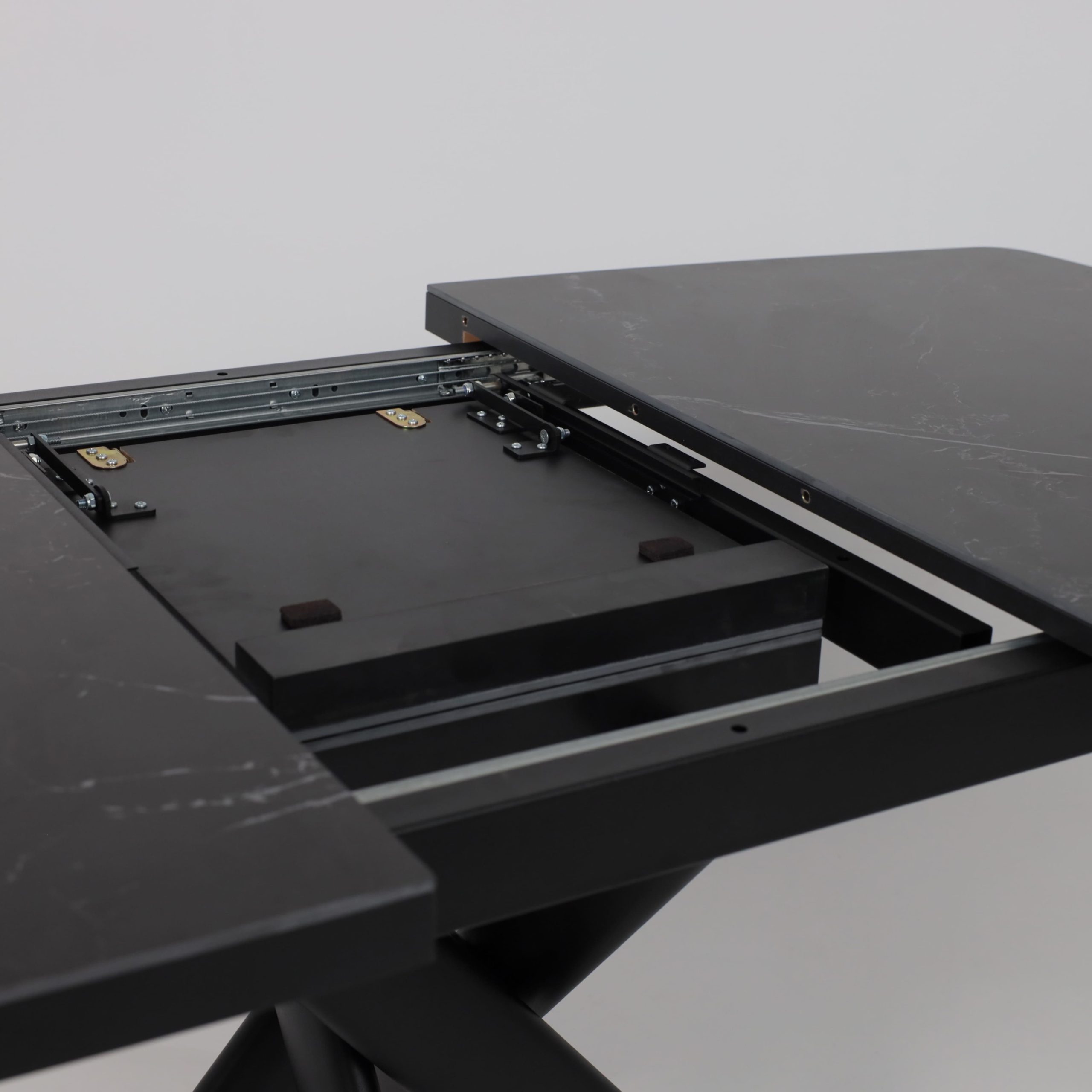 Стол LEONEL-130, раздвижной 130(165)х85, STONE BLACK ST CER/Черный