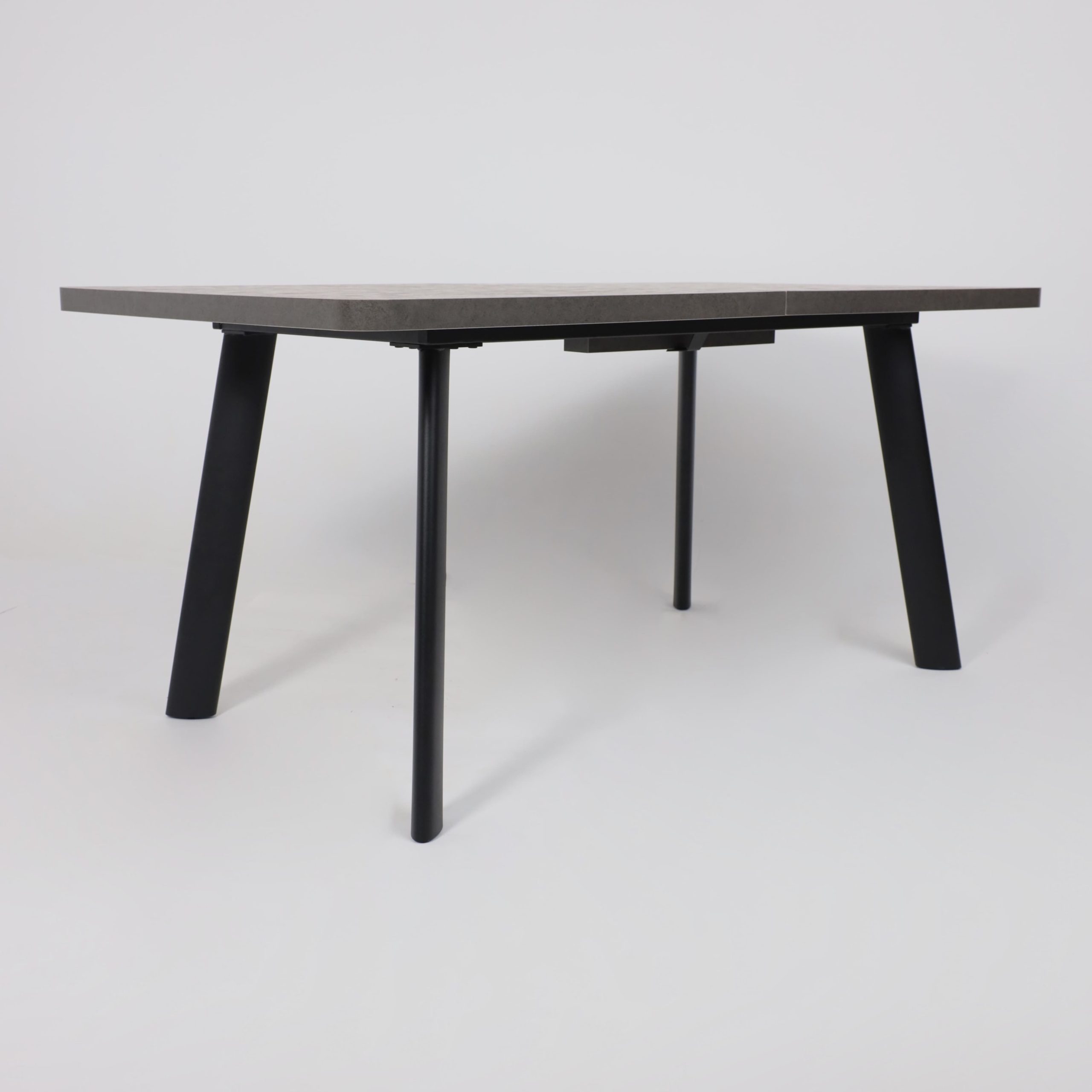 Стол LEON LUX RADIAL-180, раздвижной 180(240)х95, Дымчатая керамика/Чёрный