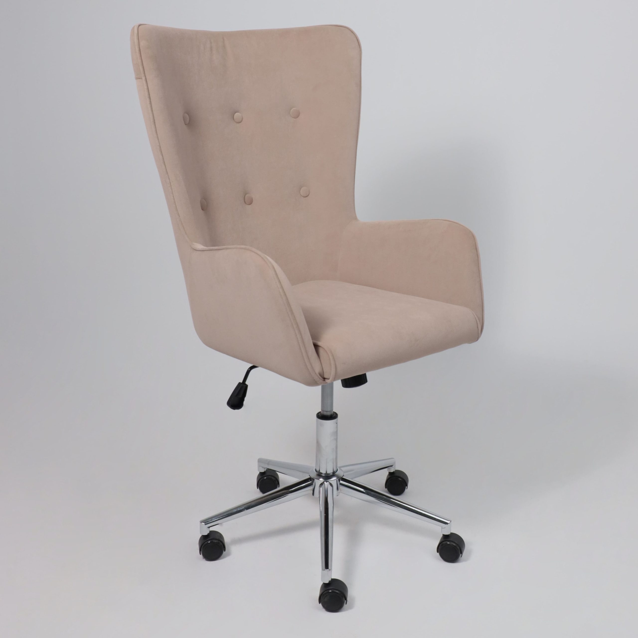 Кресло поворотное BELLA XL chrome, Kiton 714 Powder, велюр/пудровый