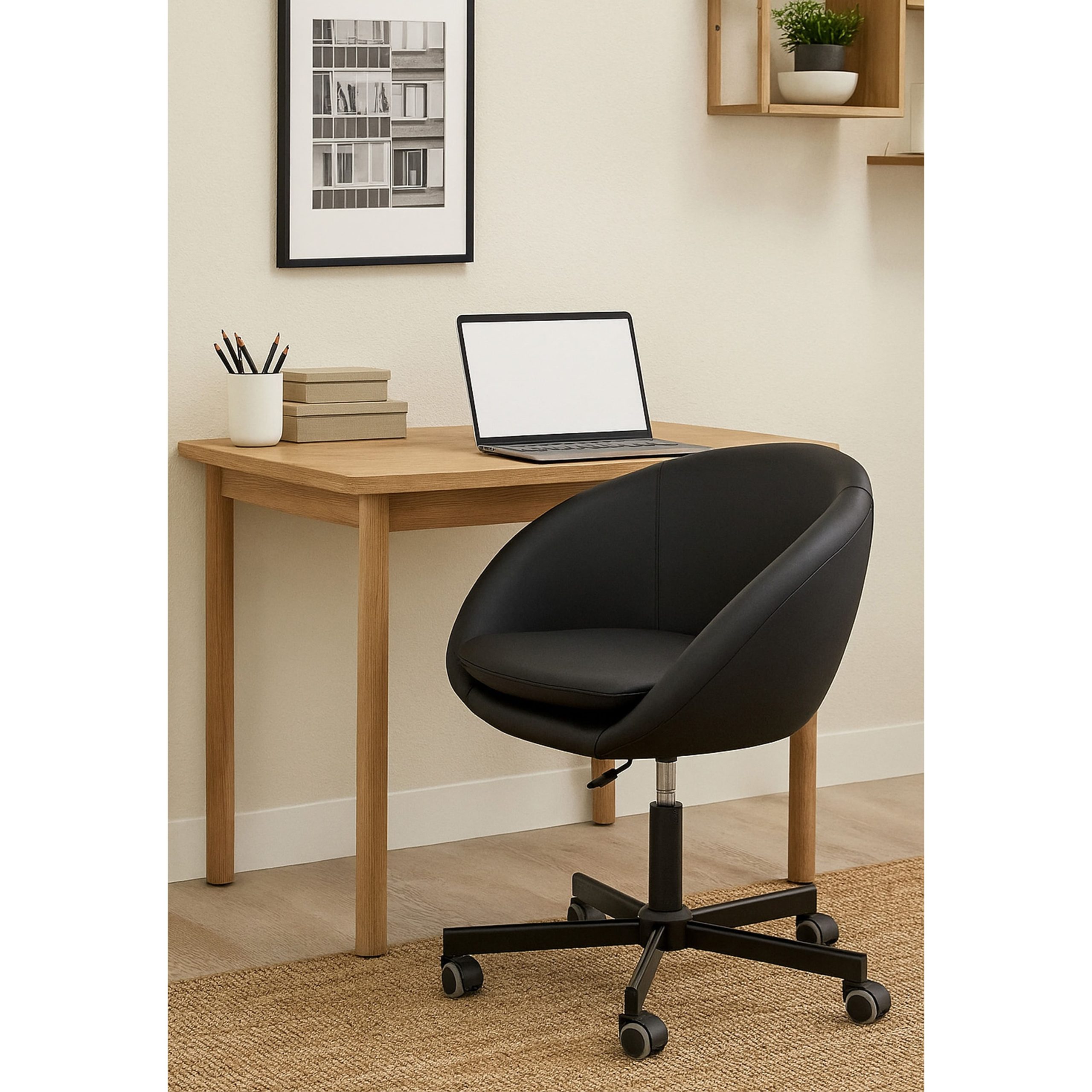 Кресло поворотное ELENA, ECO, черный