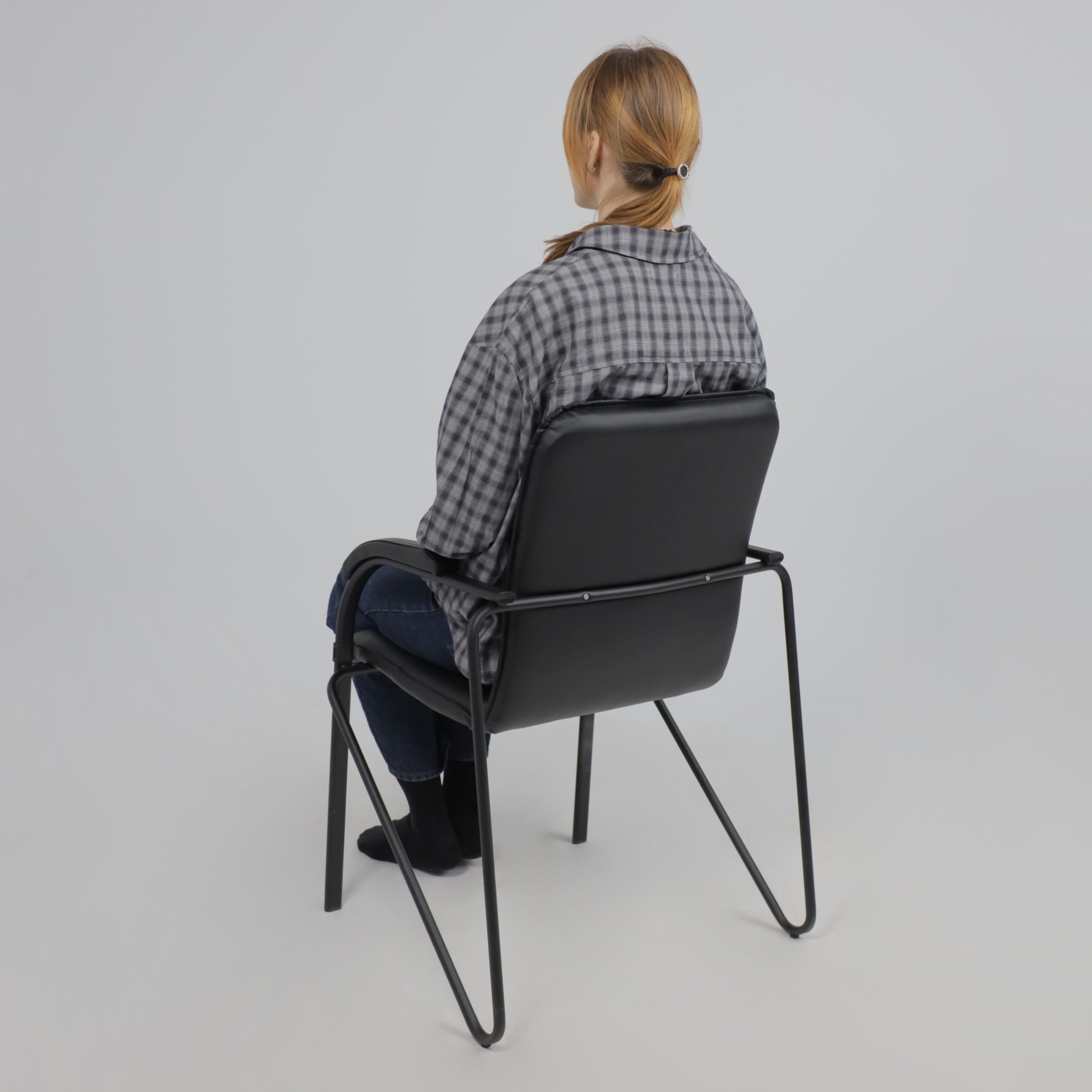 Кресло SAMBA AKS-1, основание черное, Pegasso черный, мягкие подлокотники