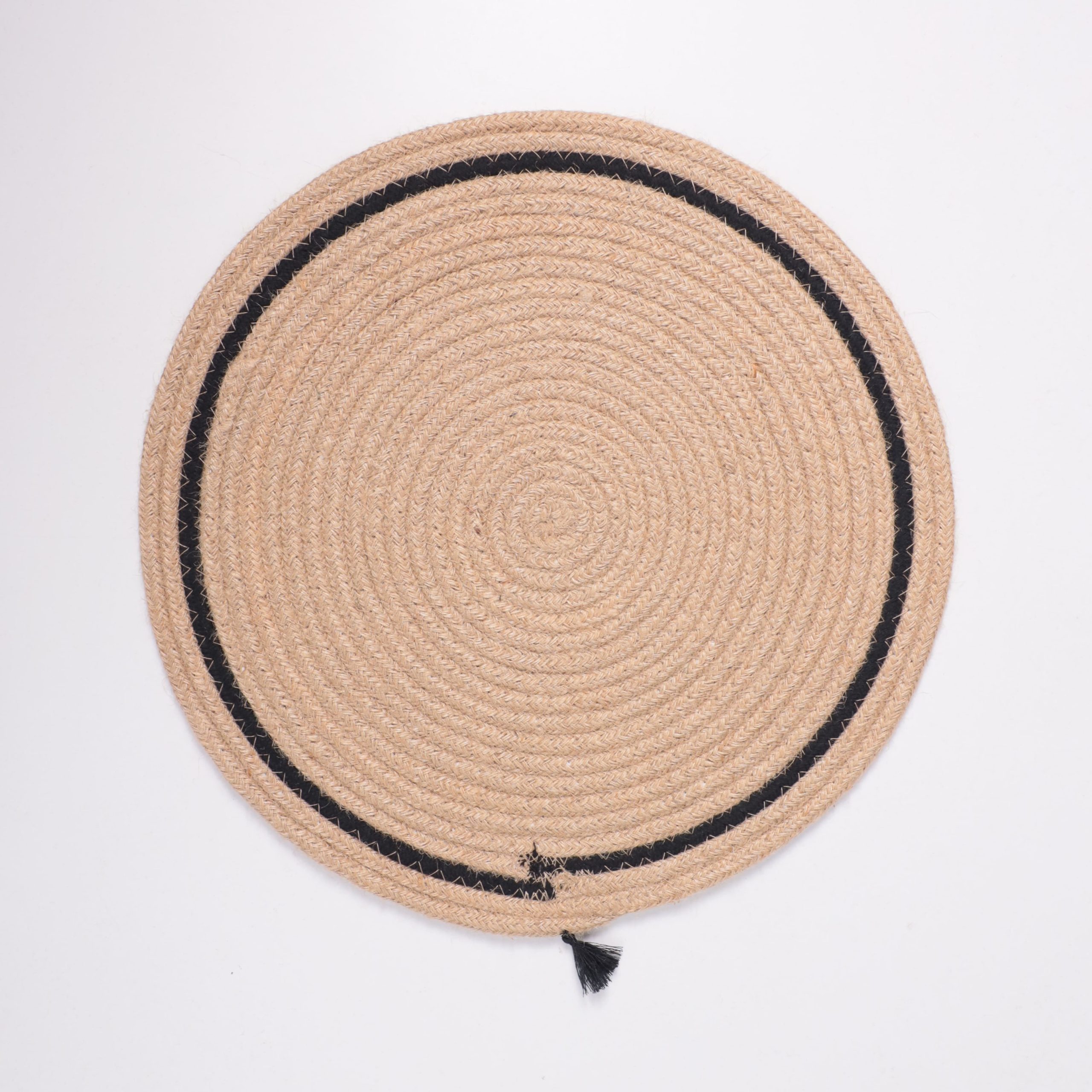 Подставка сервировочная LINENOVA, круглая, натуральный+черный, 38см