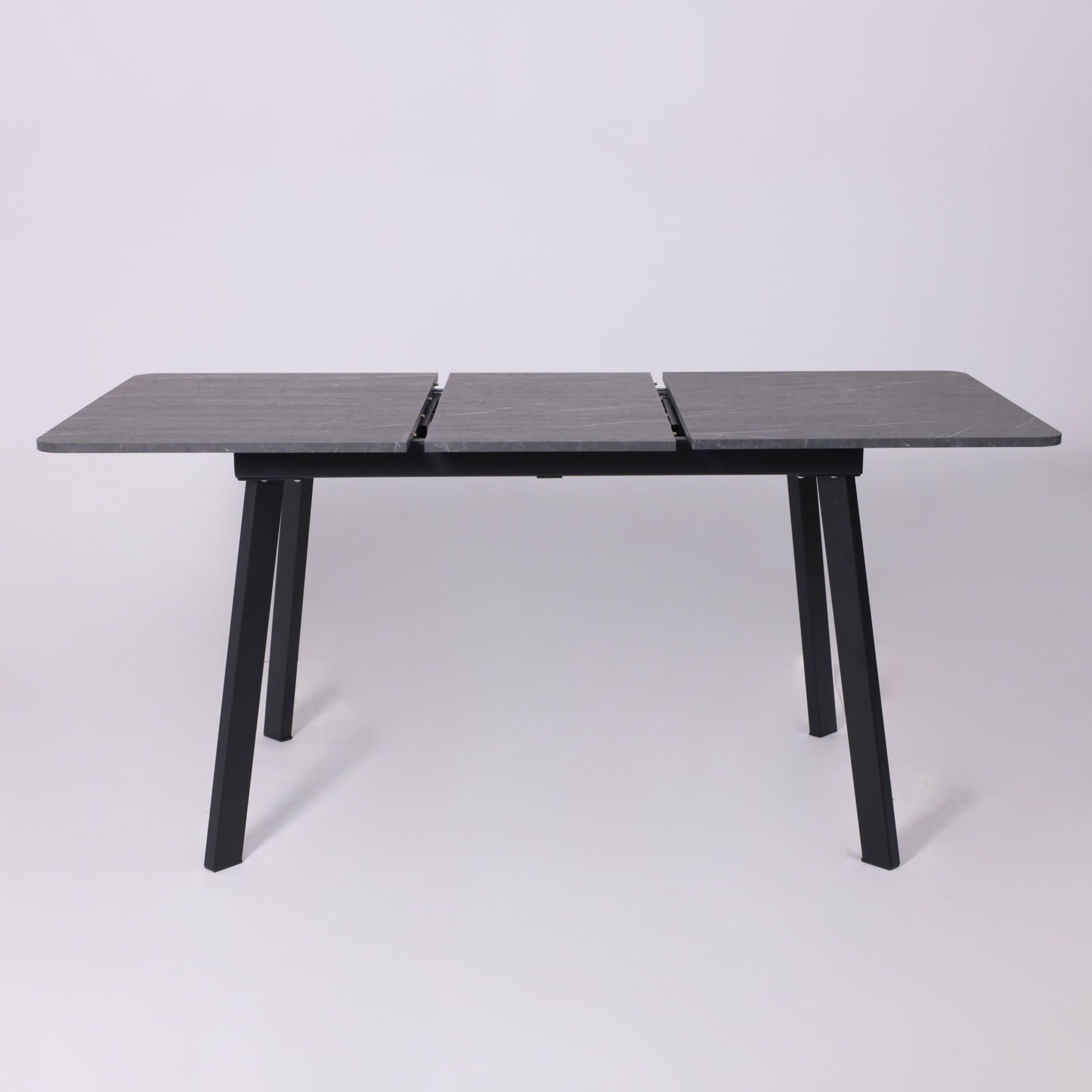 Стол AV 1209/1, ЛМДФ, раздвижной 1200(1600)*800 Мрамор Пьетра Графитовый/черный