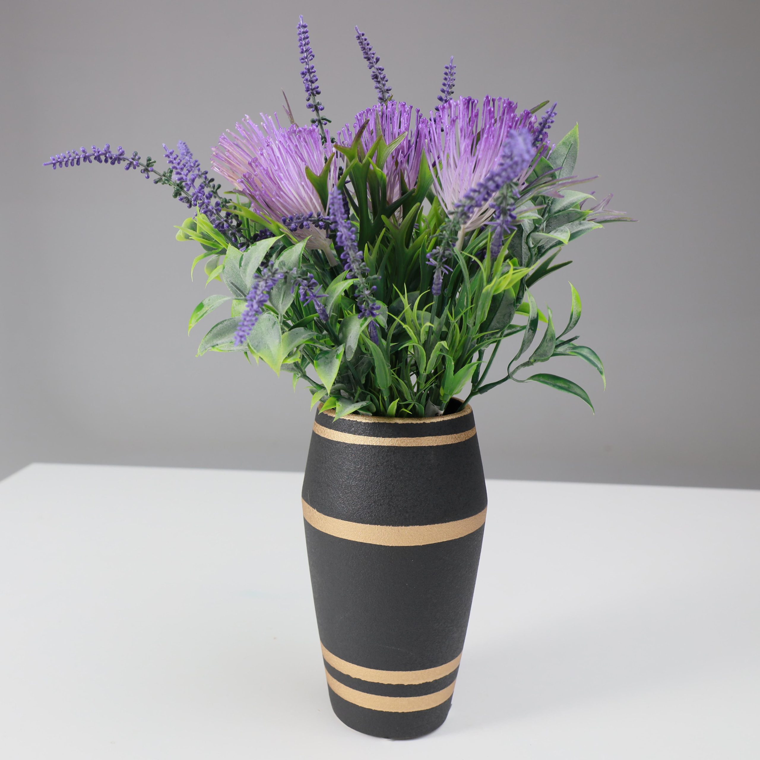 Ваза керамическая STORM, черный, 12*12*24,5см