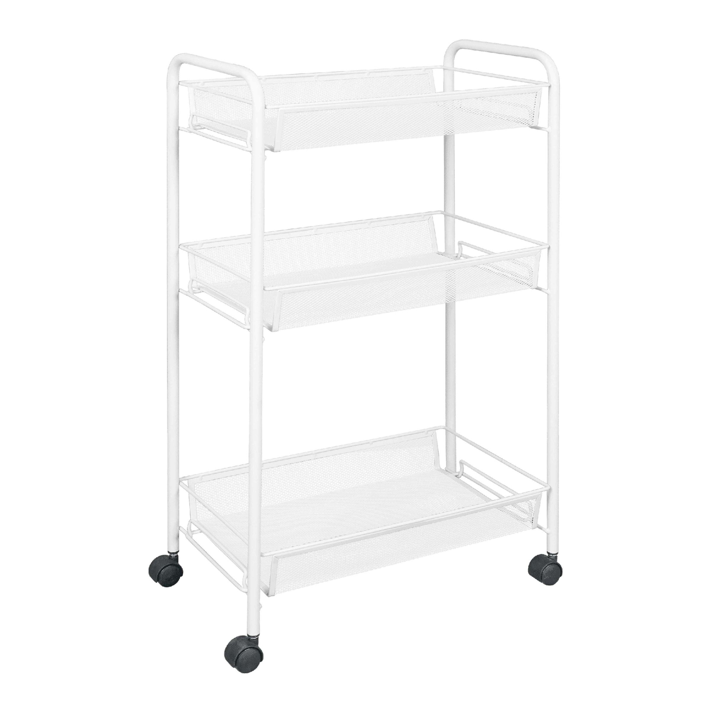 Этажерка Ладья 2К, на колёсиках, (белый)