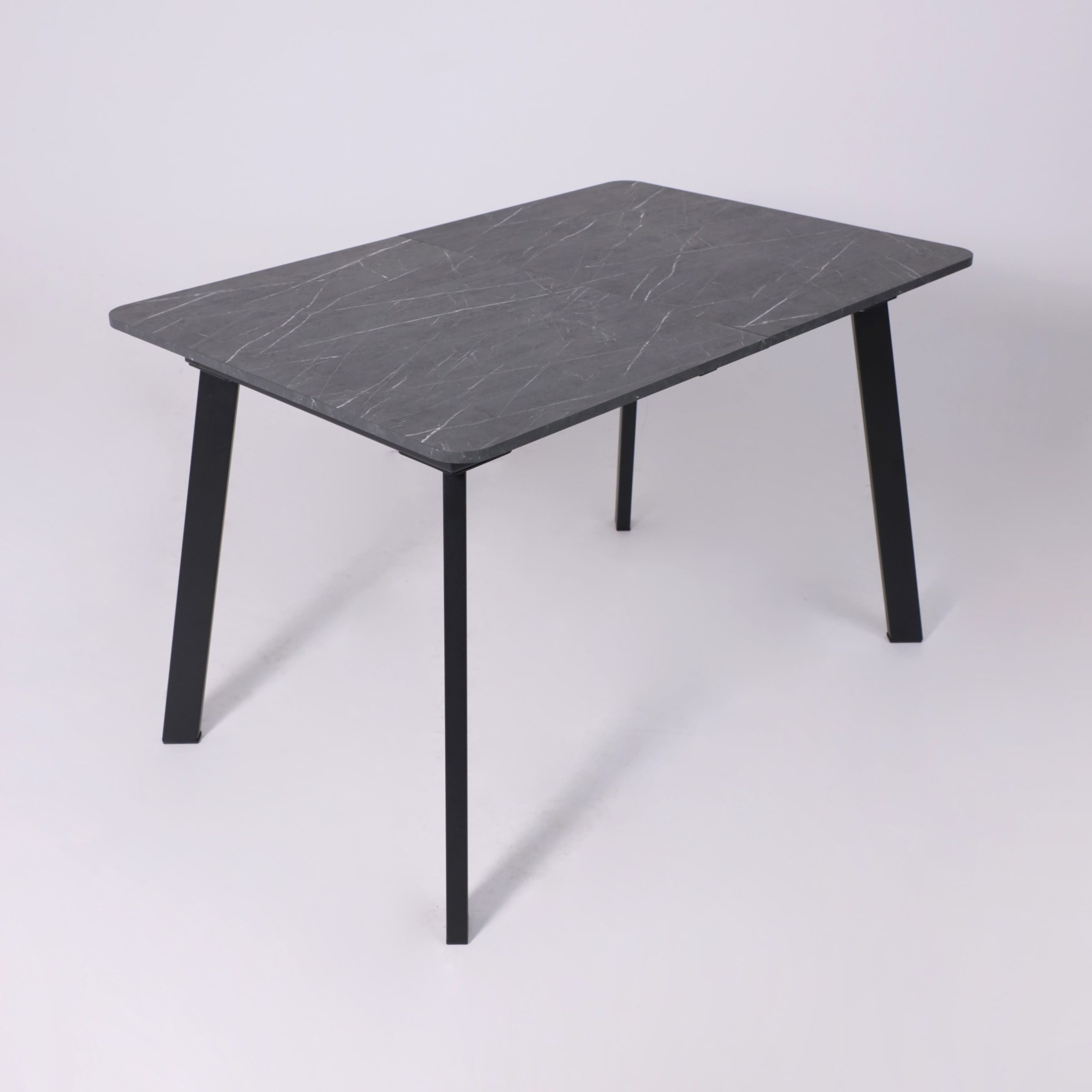Стол AV 1209/1, ЛМДФ, раздвижной 1200(1600)*800 Мрамор Пьетра Графитовый/черный