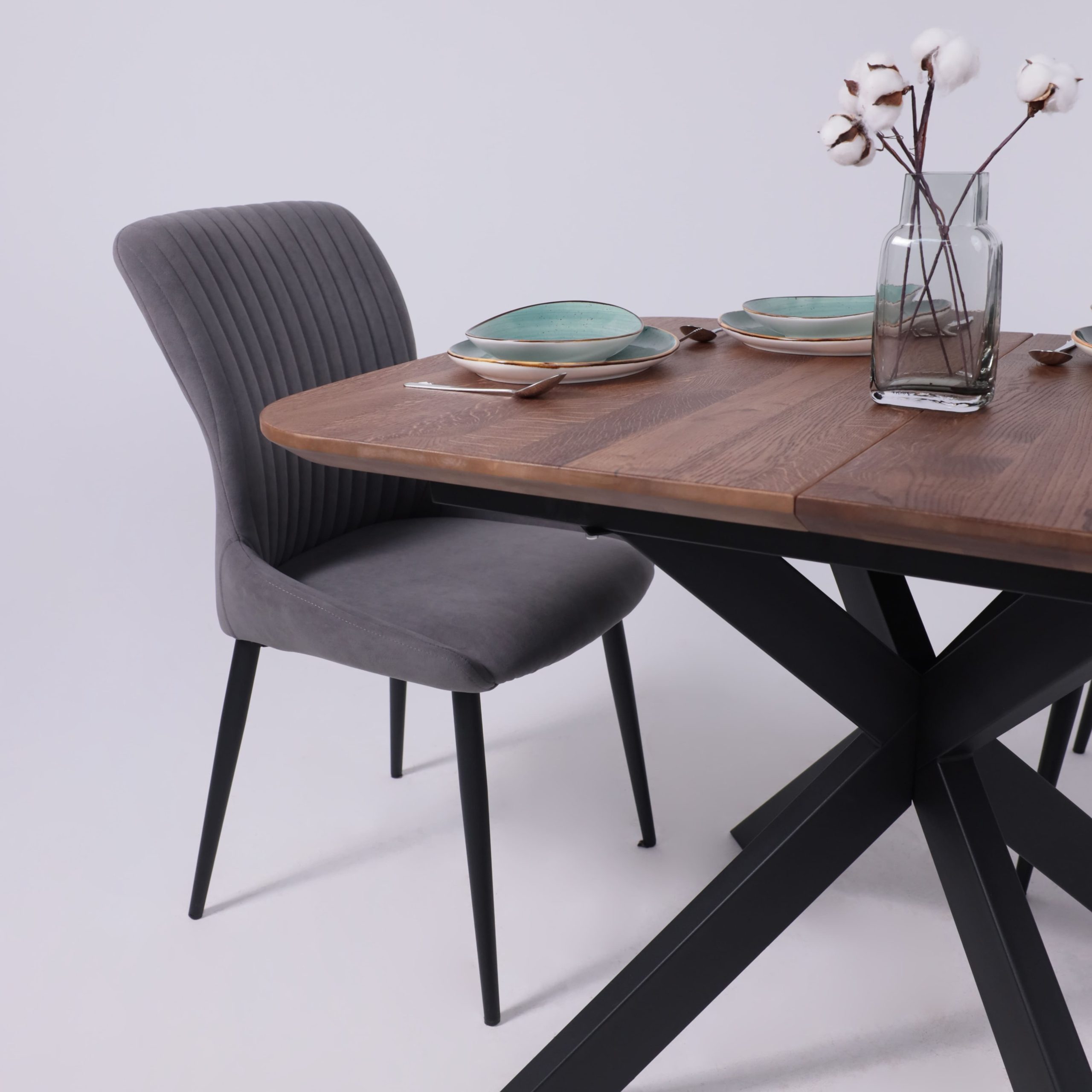 Стол ВЕЙВ раздвижной, 120(160)*80*75, дуб мореный/черный (ПрР-3 DSW (02) КСЕ/Р-80)