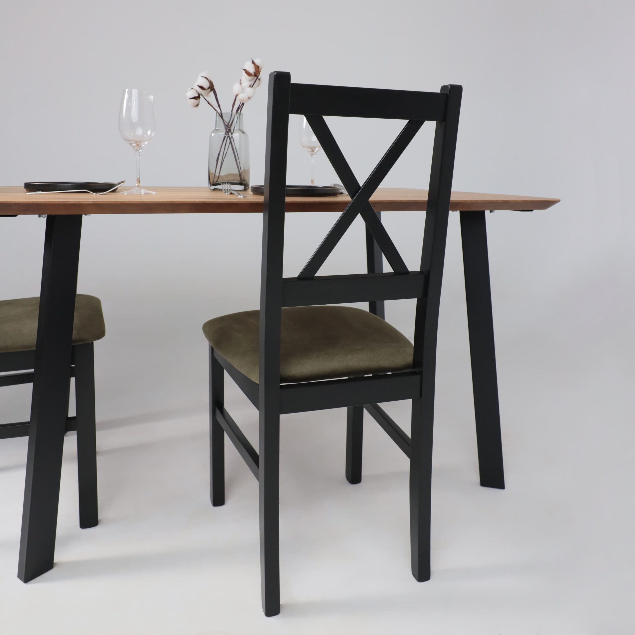 Стол МАЙОН, 120*80*74, дуб натуральный/черный (ПР-2 DSW (Т27) (02) КС-60)