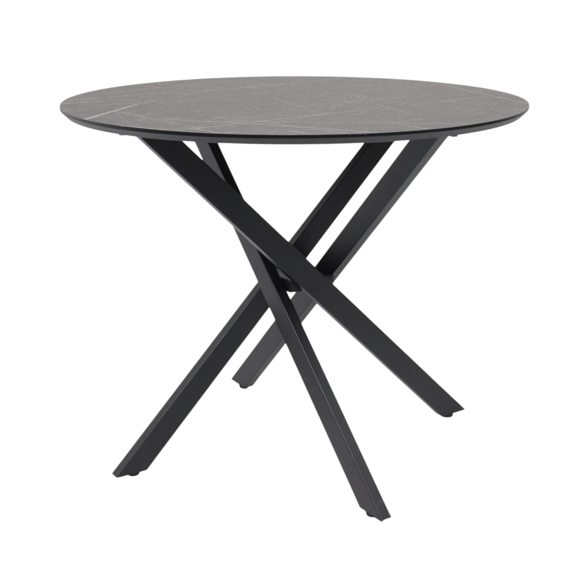 Стол МЕХИКО, пластик премиум 3Д, D950, Камень черный/ Черный матовый