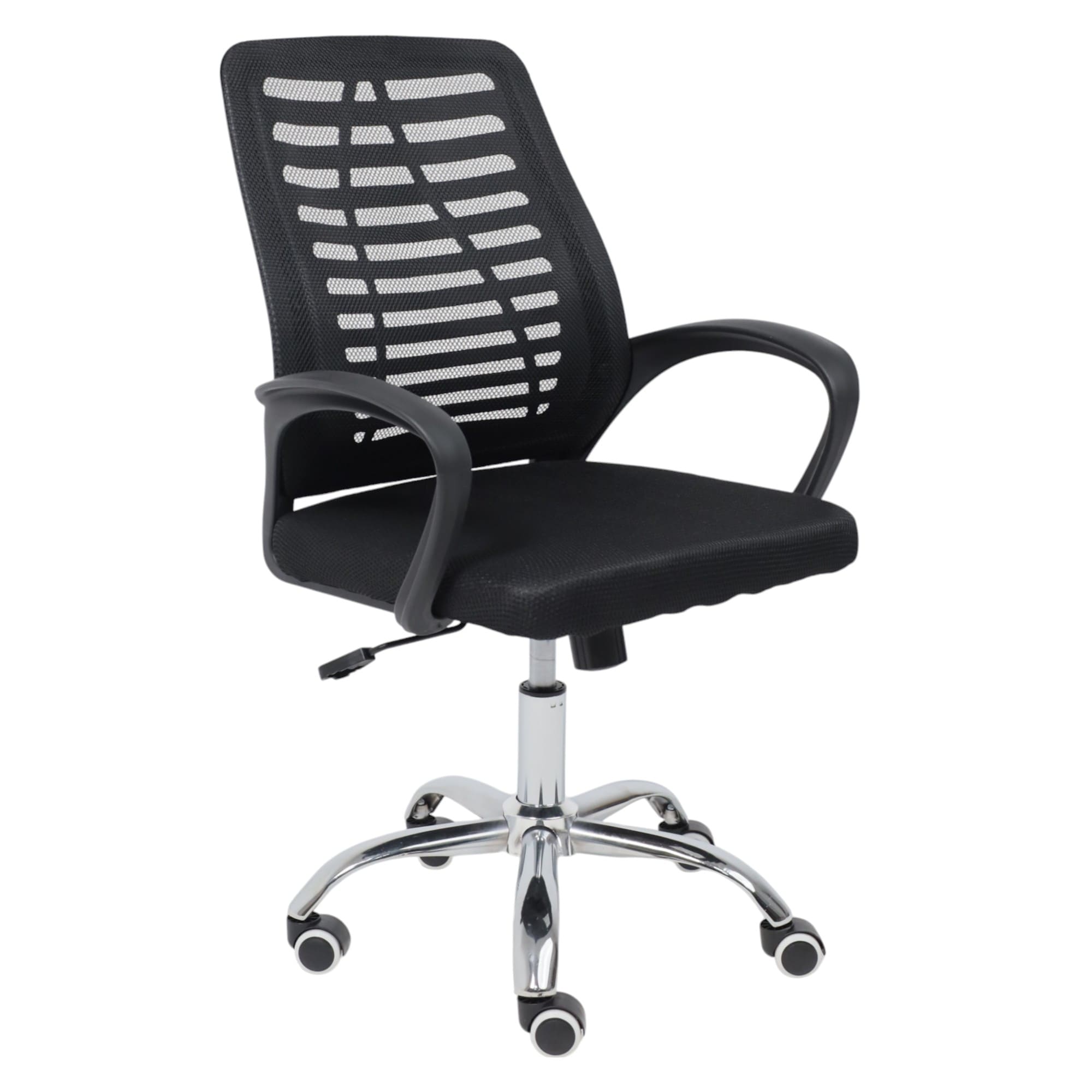 Кресло поворотное для персонала CONSUL, ткань/сетка, черный