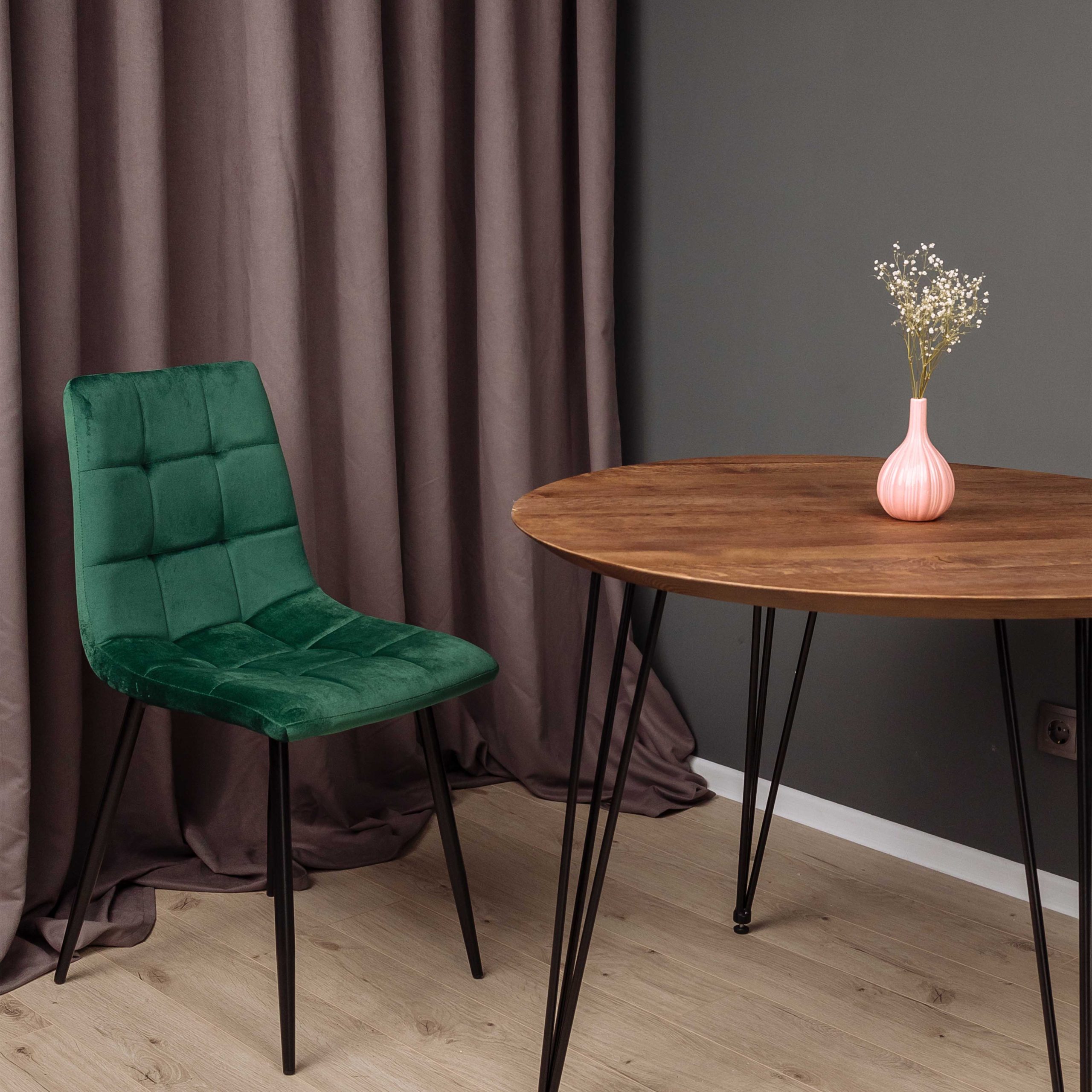 Стол ДЕМАВЕНД, d100*74, дуб мореный/черный (ПР-4 DSW (Т27) (02) Кс-12)