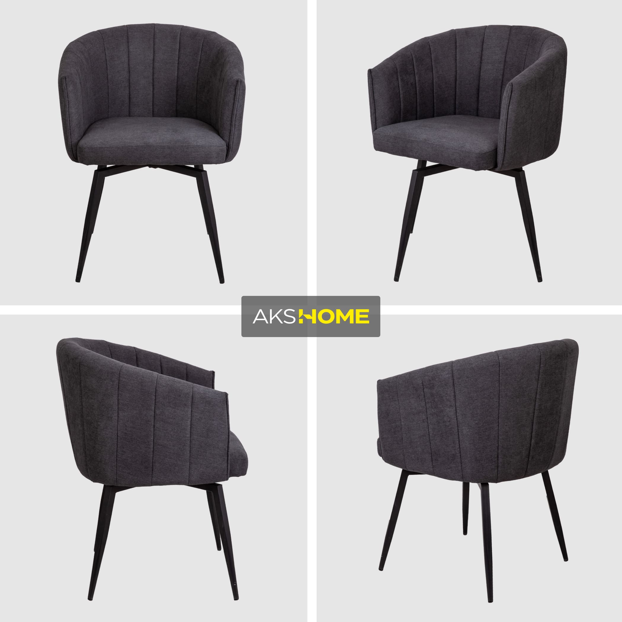 Кресло MELON, поворотное, серый/черный