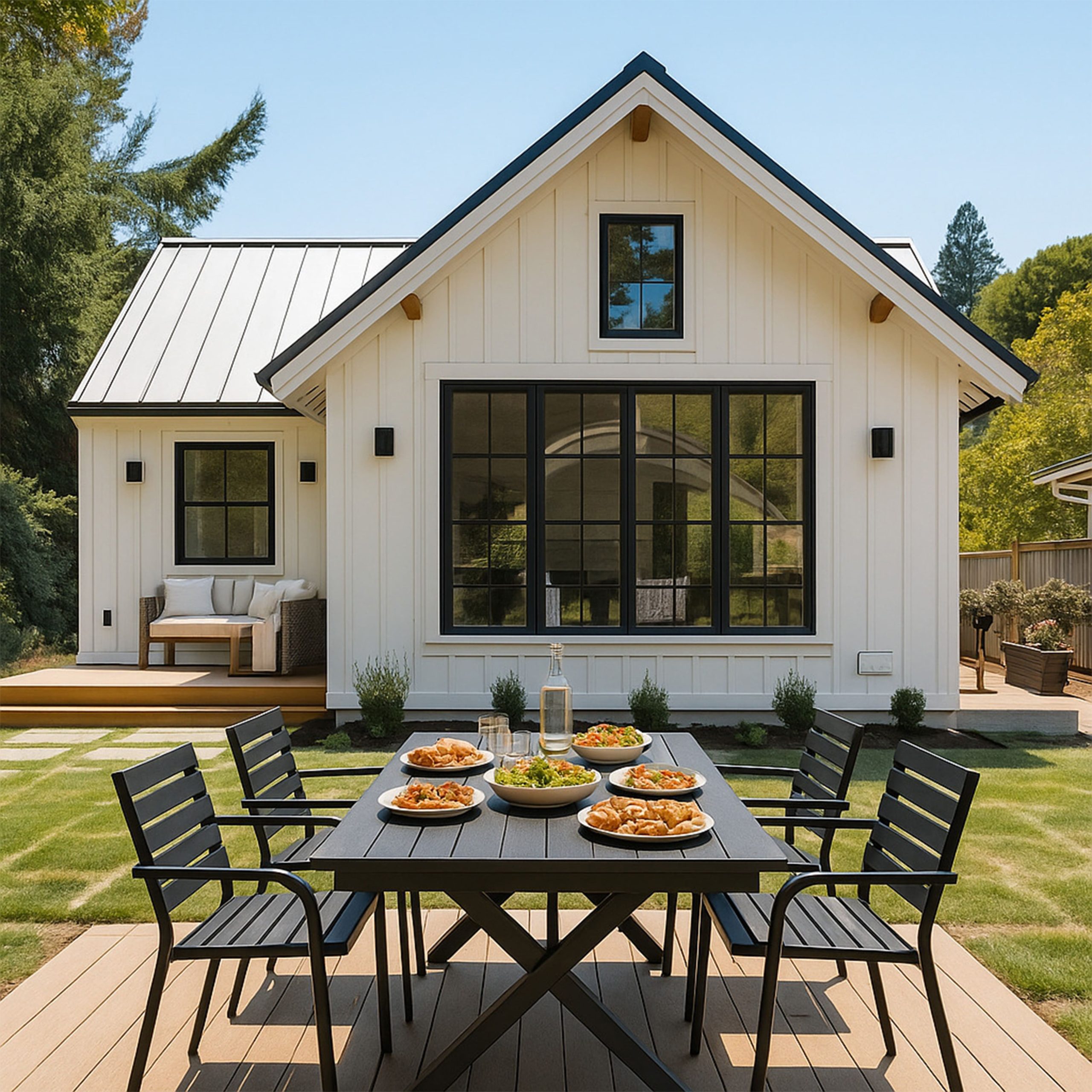 Стол садовый FLORENCE, 160*80*77, сталь-черная/чёрный