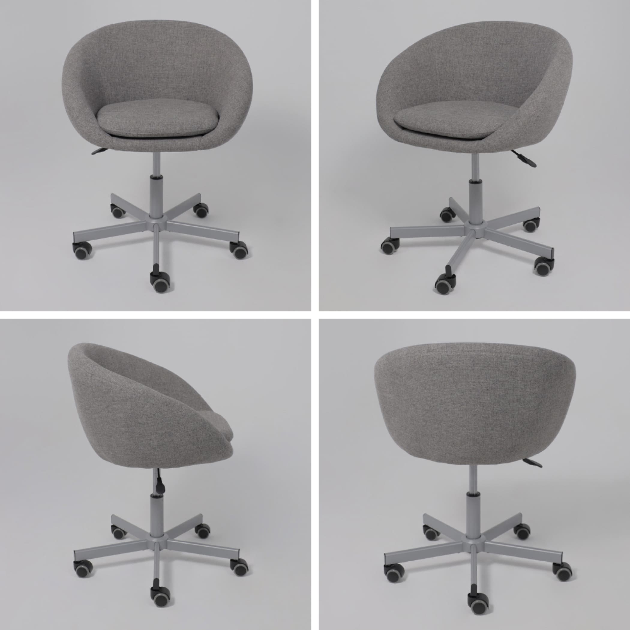 Кресло поворотное ELENA, ткань, серый