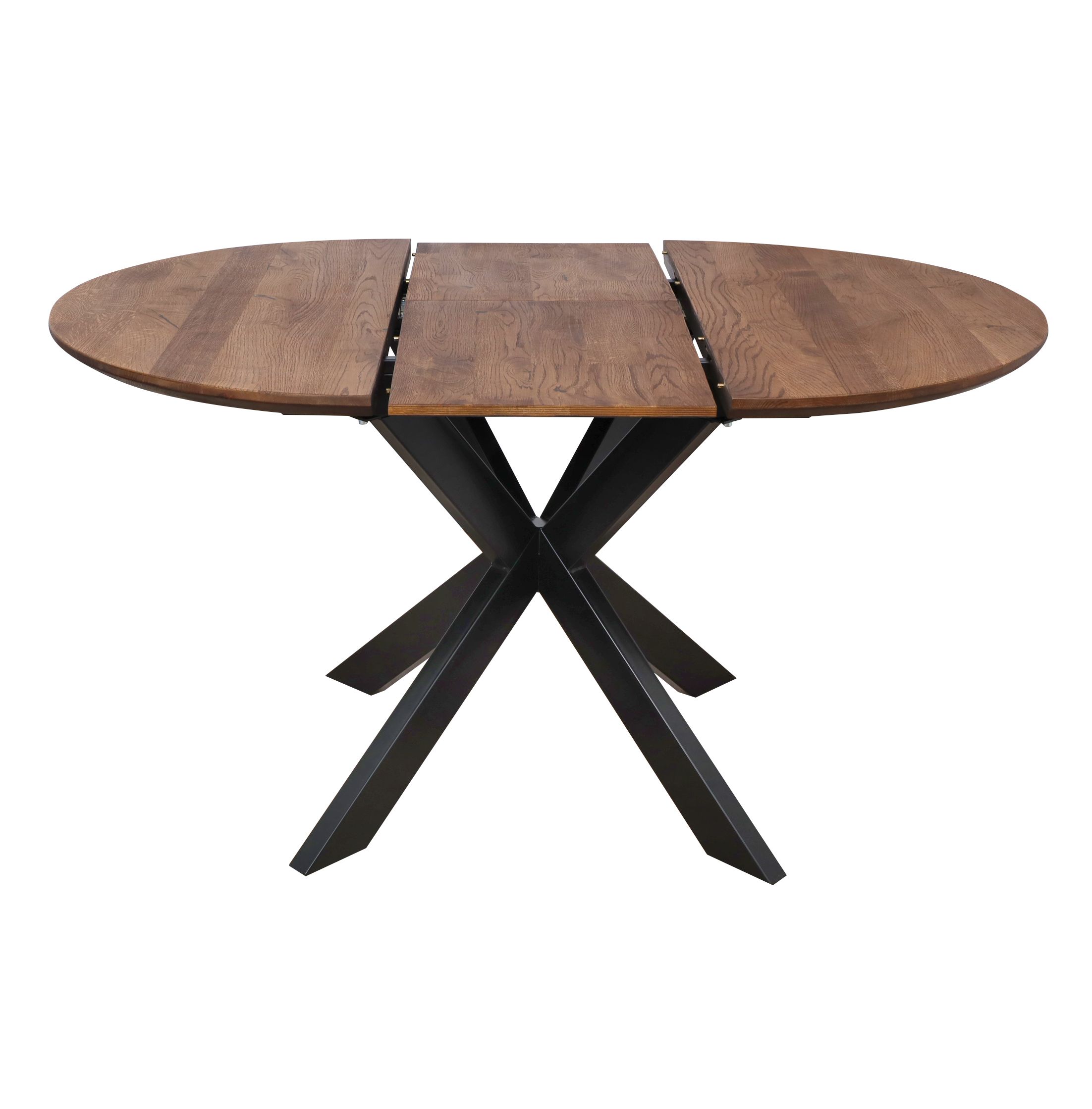 Стол РАУНД раздвижной, d100(140)*75, дуб мореный/черный (ПрР-4 DSW (02) КСЕ/Р-80)