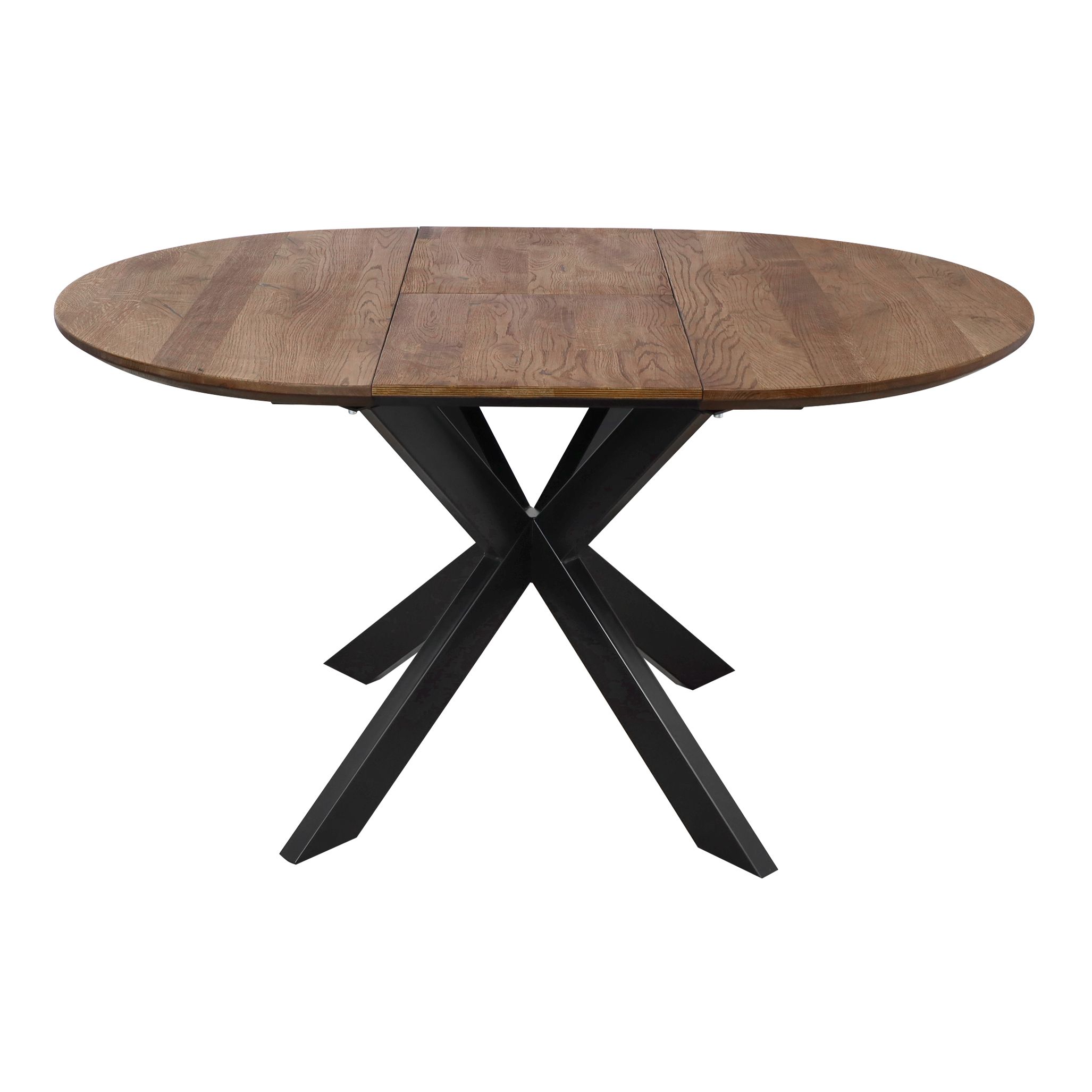 Стол РАУНД раздвижной, d100(140)*75, дуб мореный/черный (ПрР-4 DSW (02) КСЕ/Р-80)