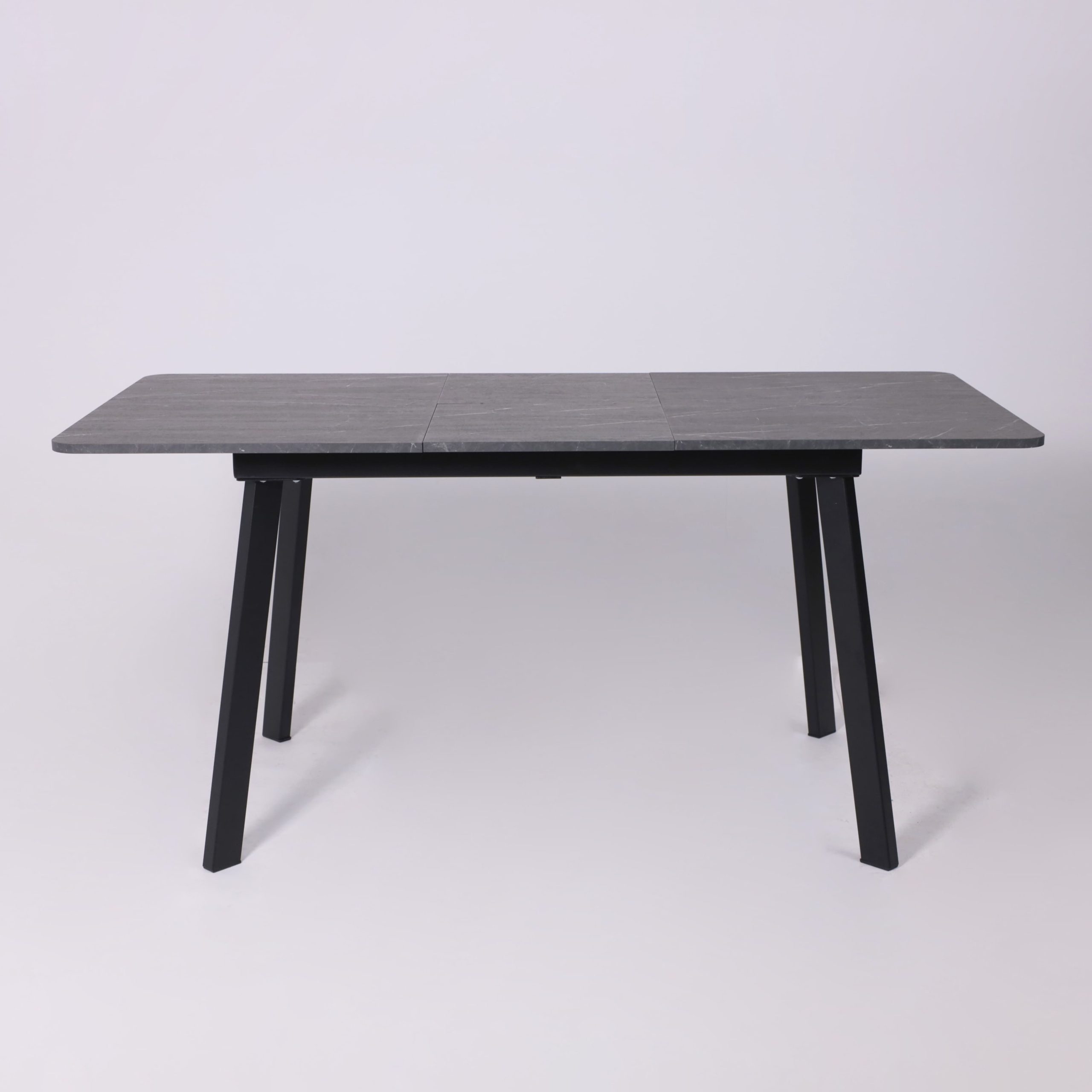 Стол AV 1209/1, ЛМДФ, раздвижной 1200(1600)*800 Мрамор Пьетра Графитовый/черный