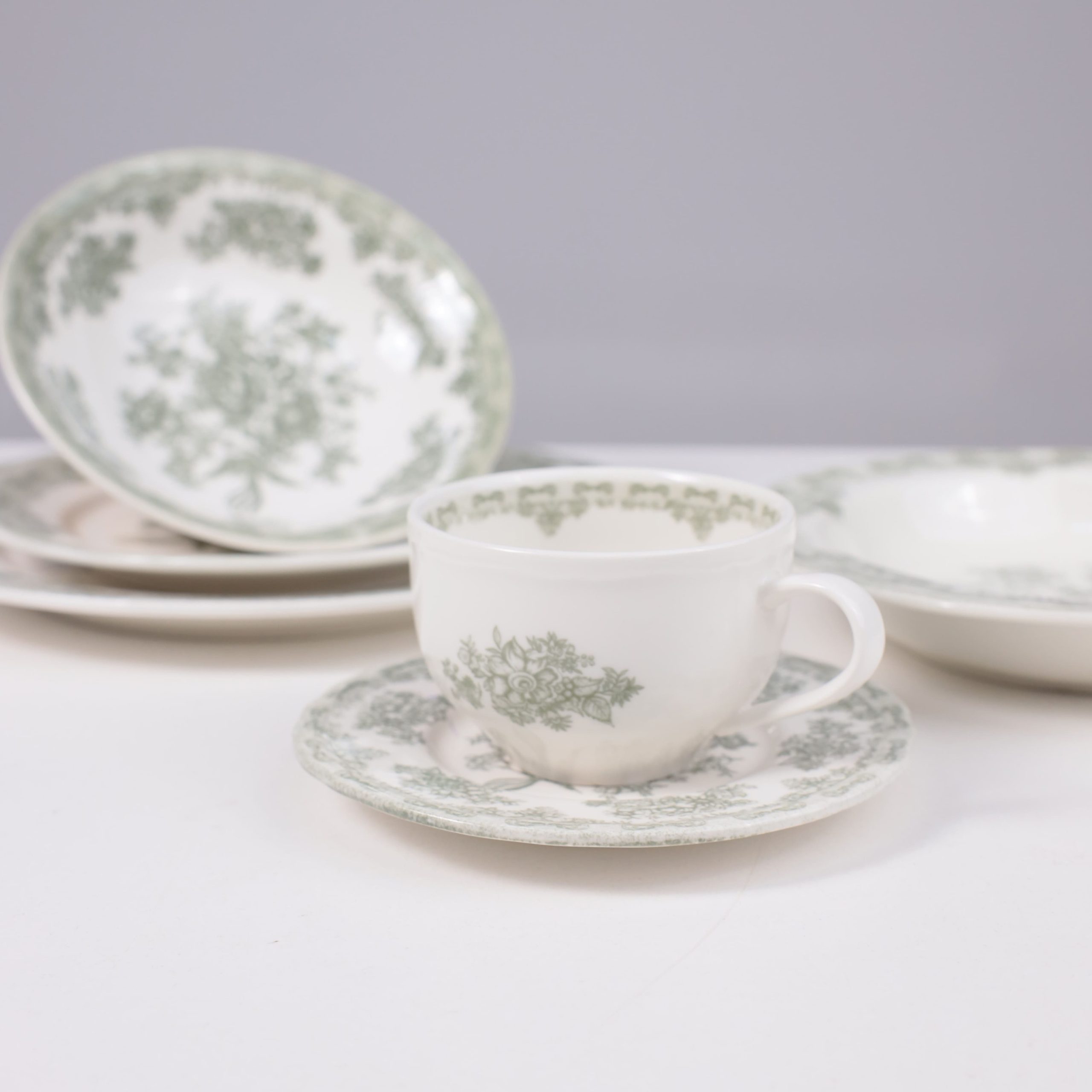 Чайный набор BLOSSOM, керамика, зеленый, кружка 250мл + блюдце