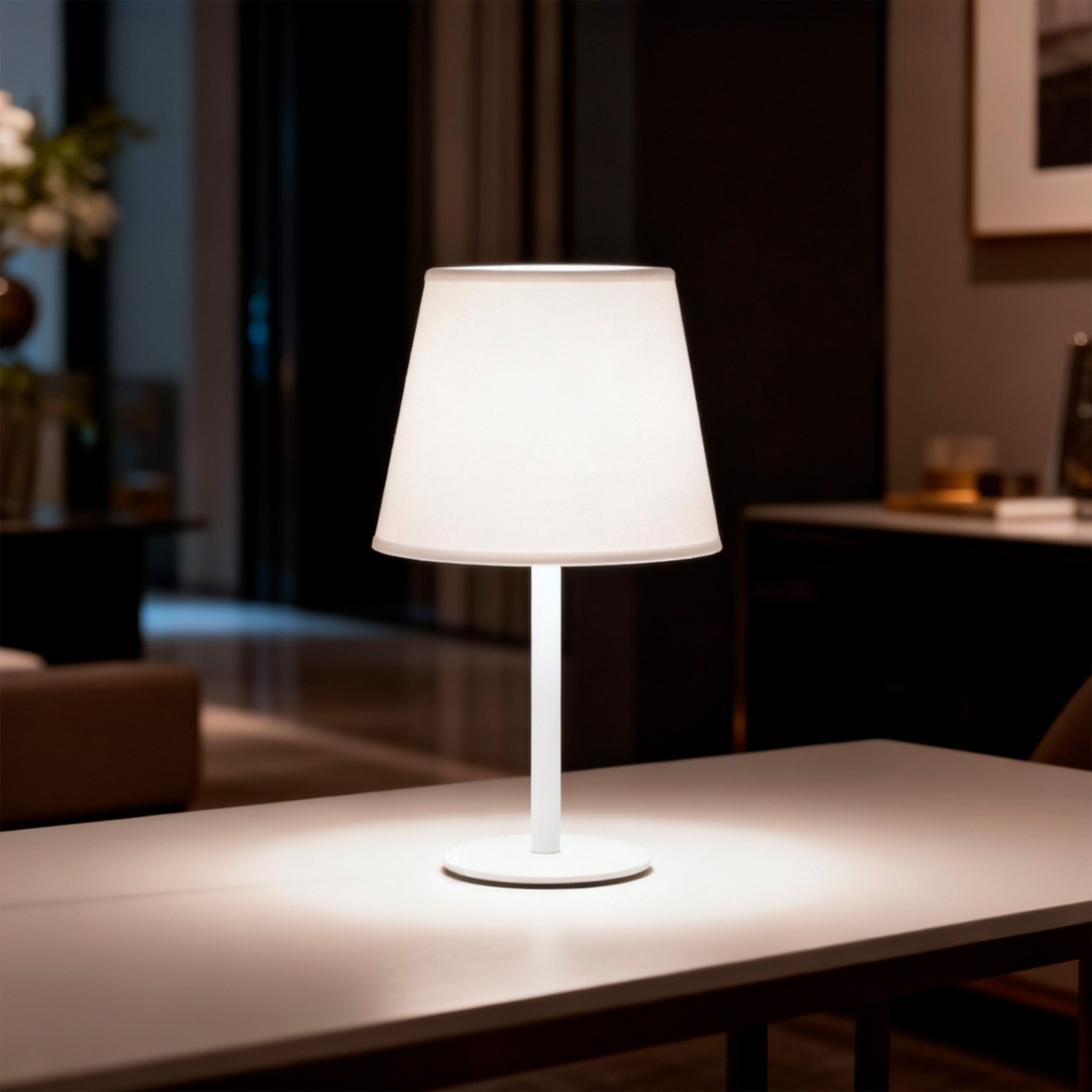 Светильник SHADOW, настольный, E27, белый